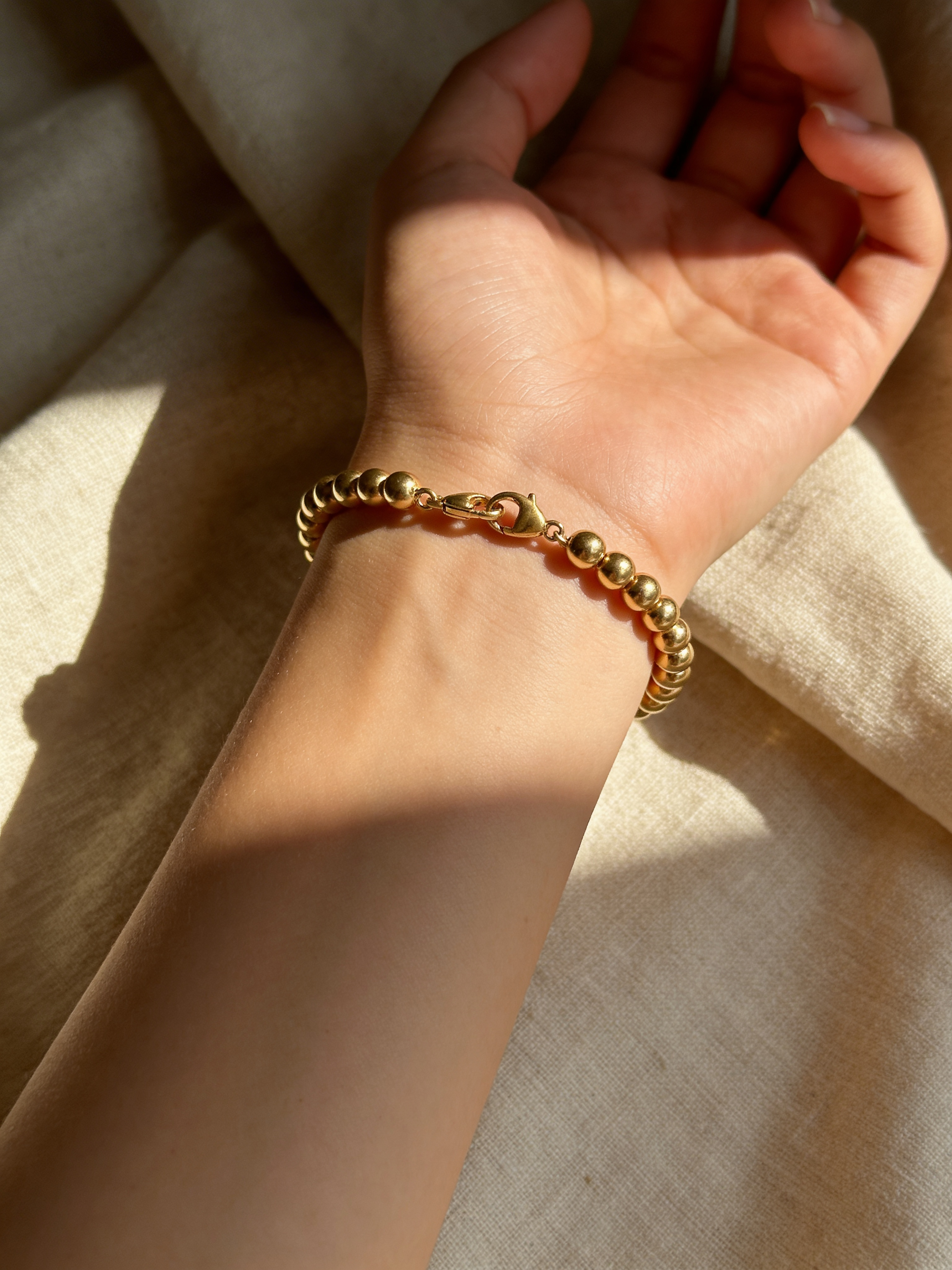 Round Bead 18ct Yellow Gold Bracelet