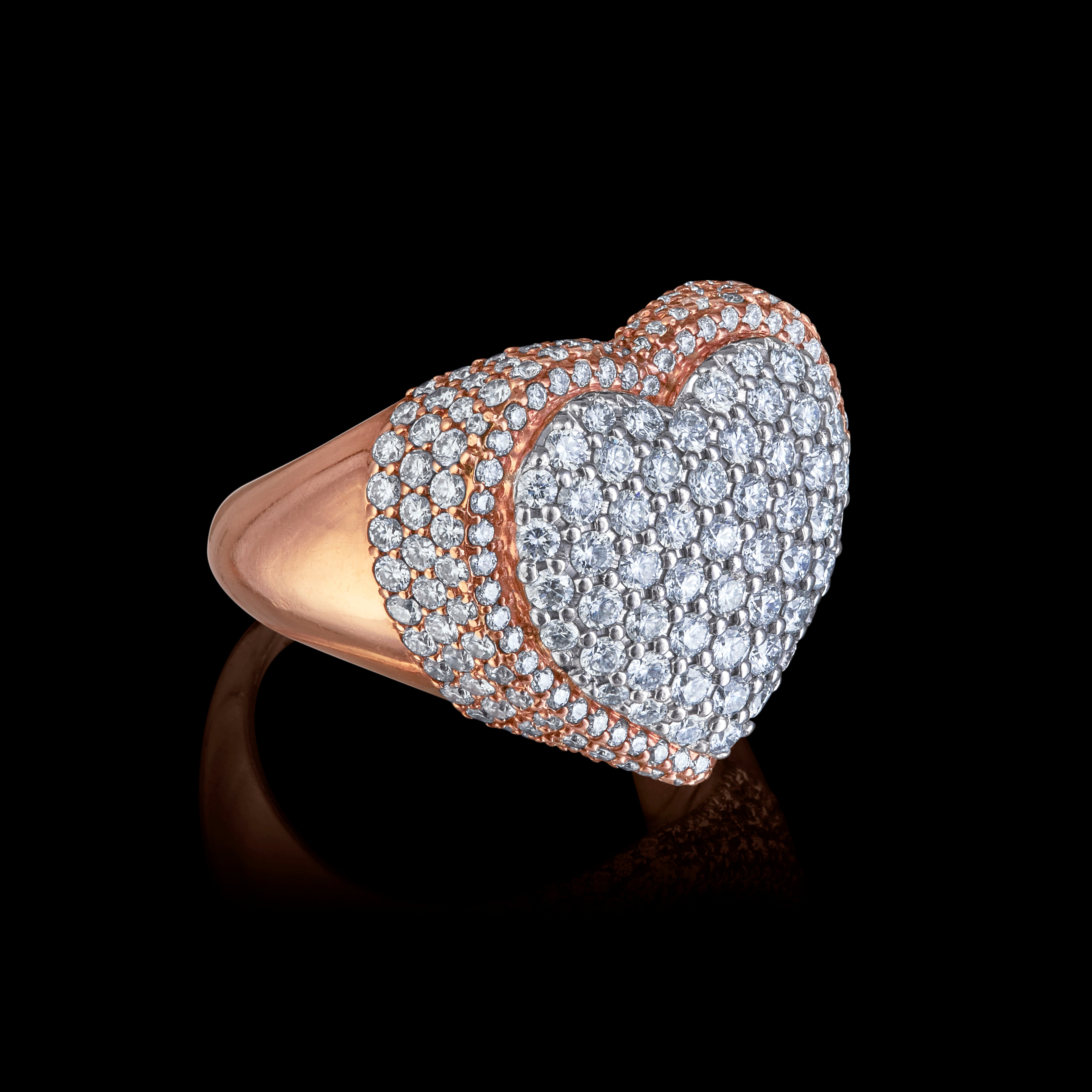 Full Heart 18ct Gold Diamond Ring