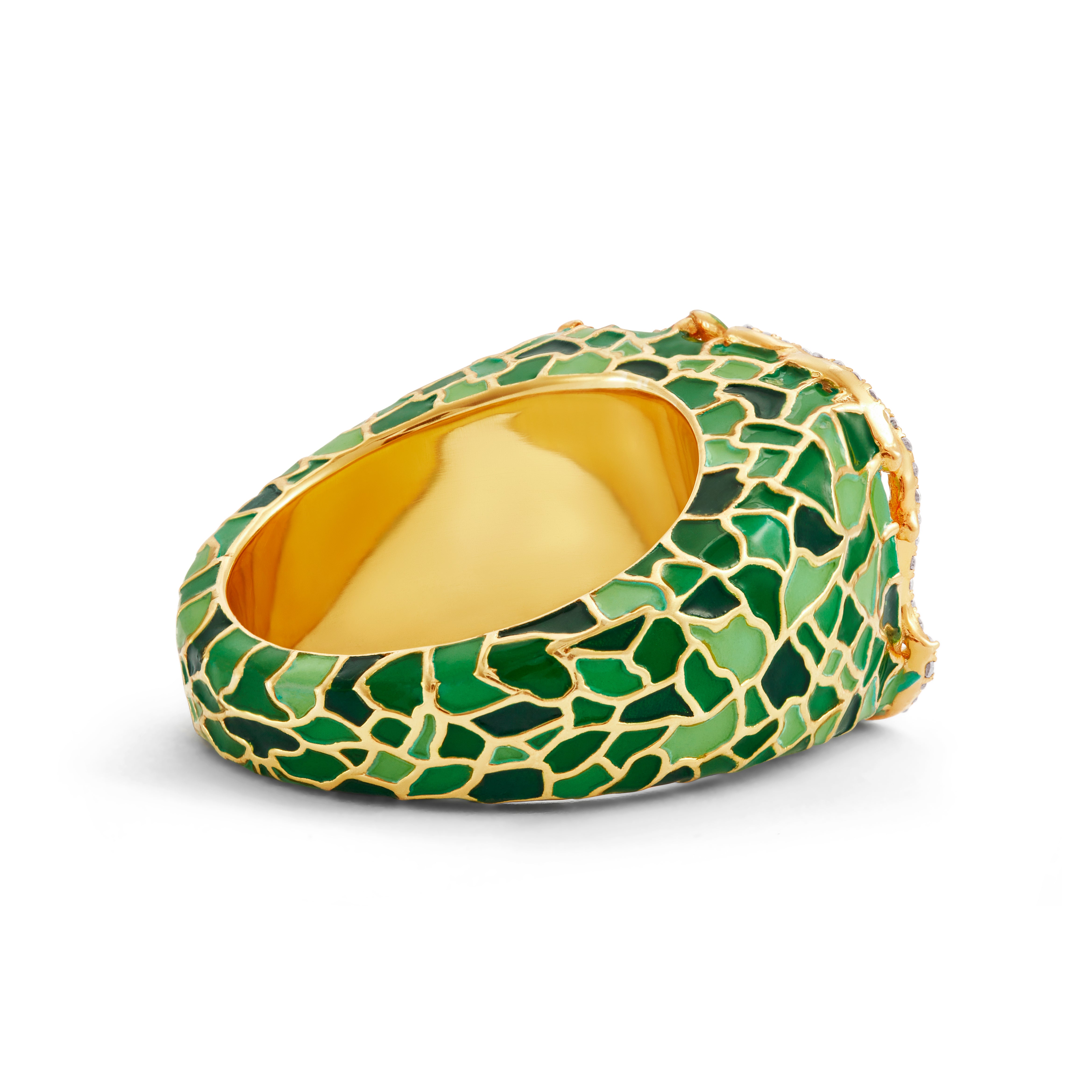 Jungle Splash Cloisonné’ Enamel Diamond Ring