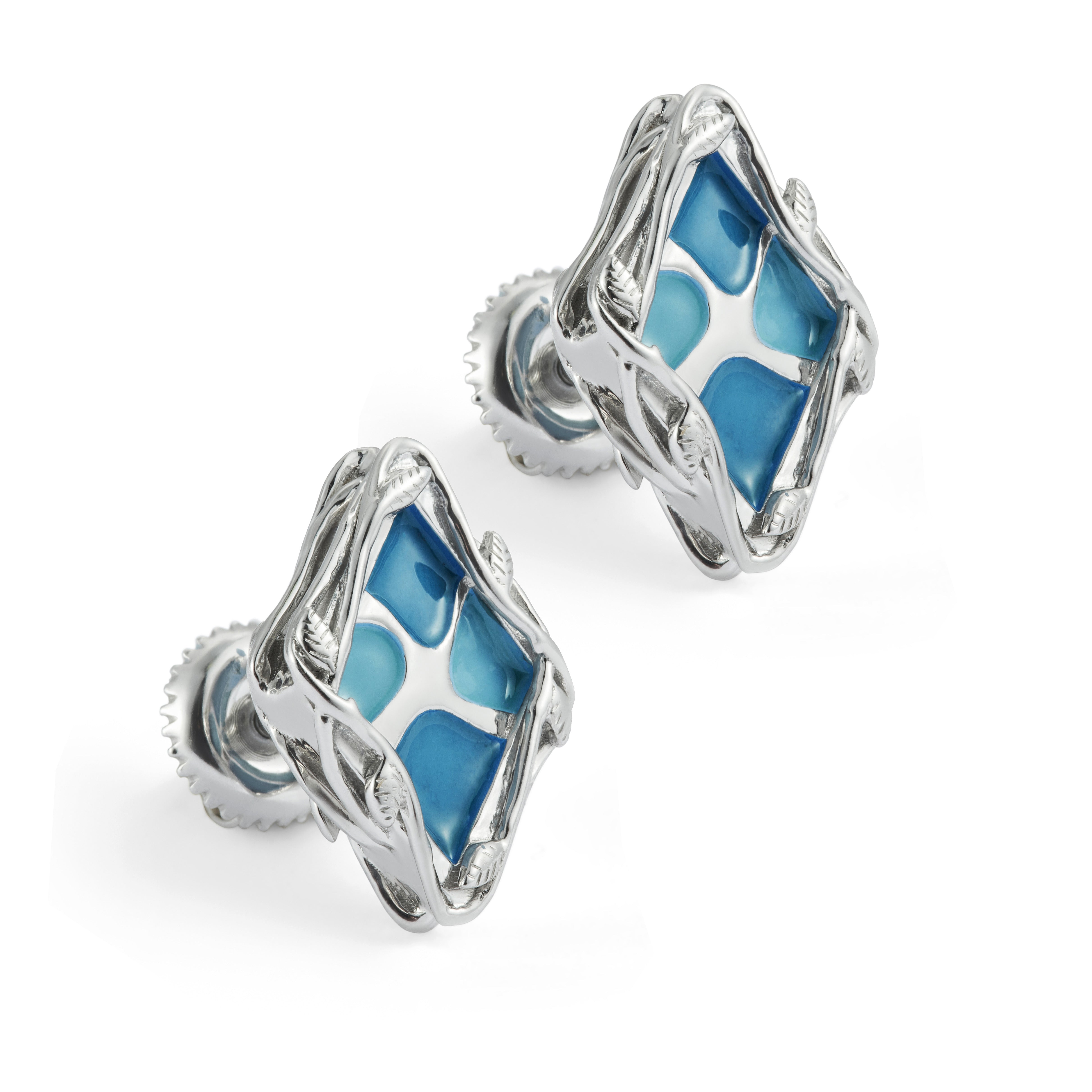 Jungle Splash Cloisonné’ Enamel Stud Earrings