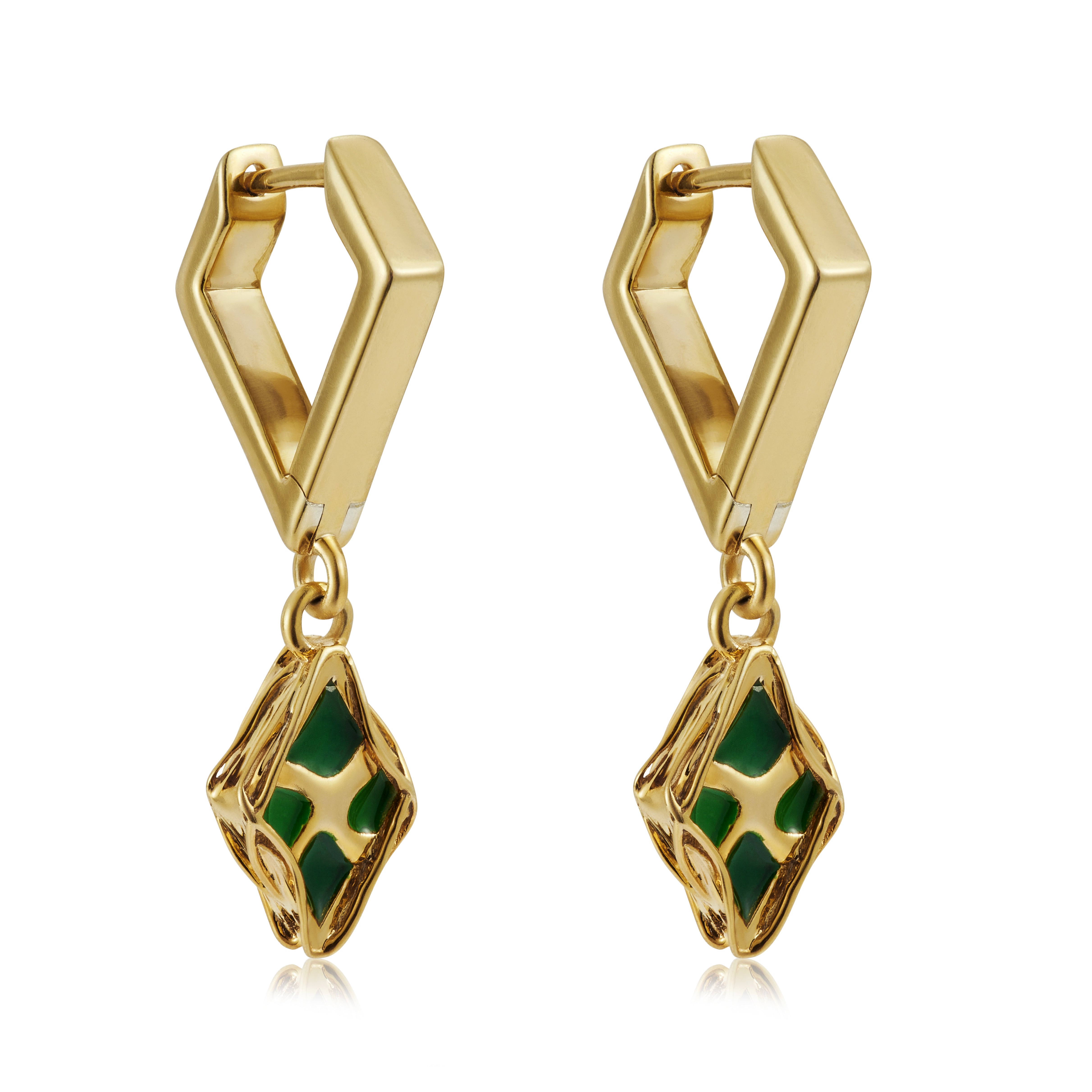 Jungle Splash Cloisonné’ Enamel Drop Earrings