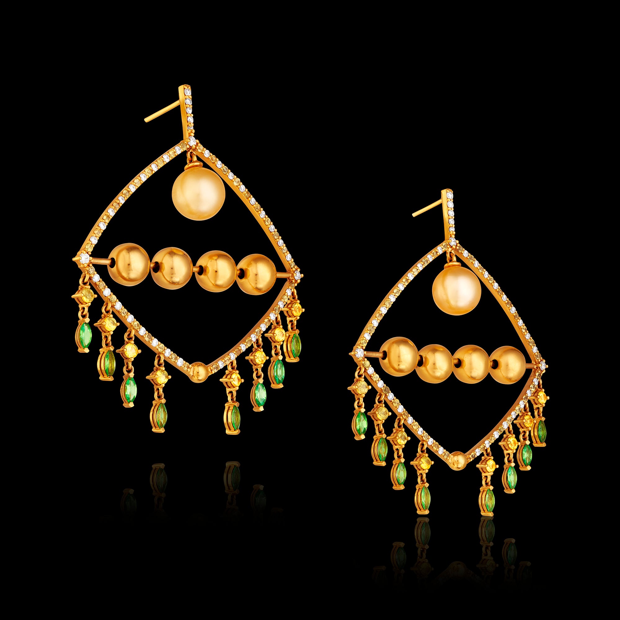 18ct Gold Golden Nights Cocktail Earrings