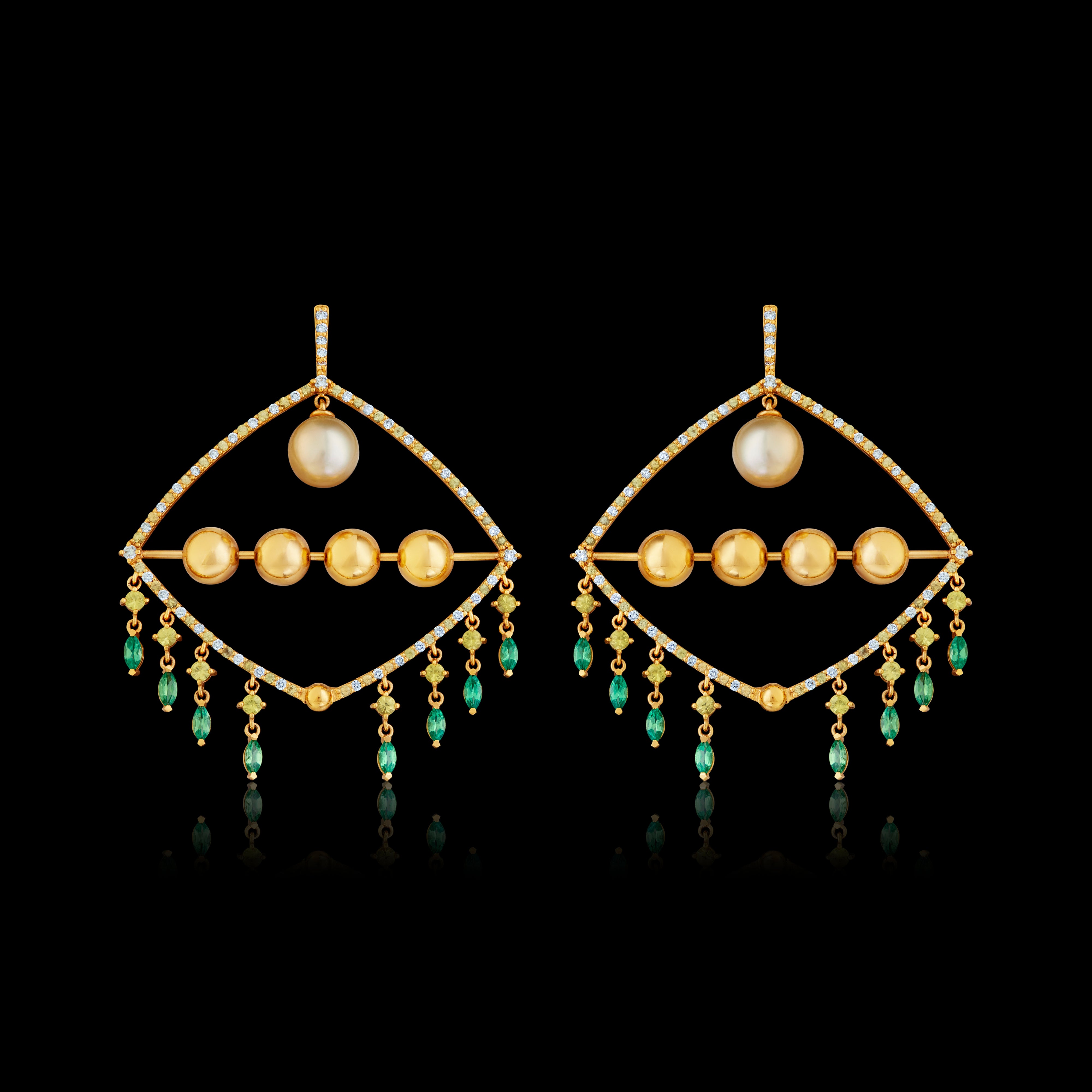 18ct Gold Golden Nights Cocktail Earrings