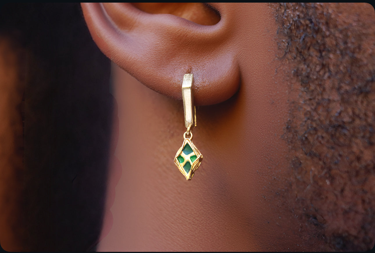 Jungle Splash "Retro Red" Enamel Drop Earring