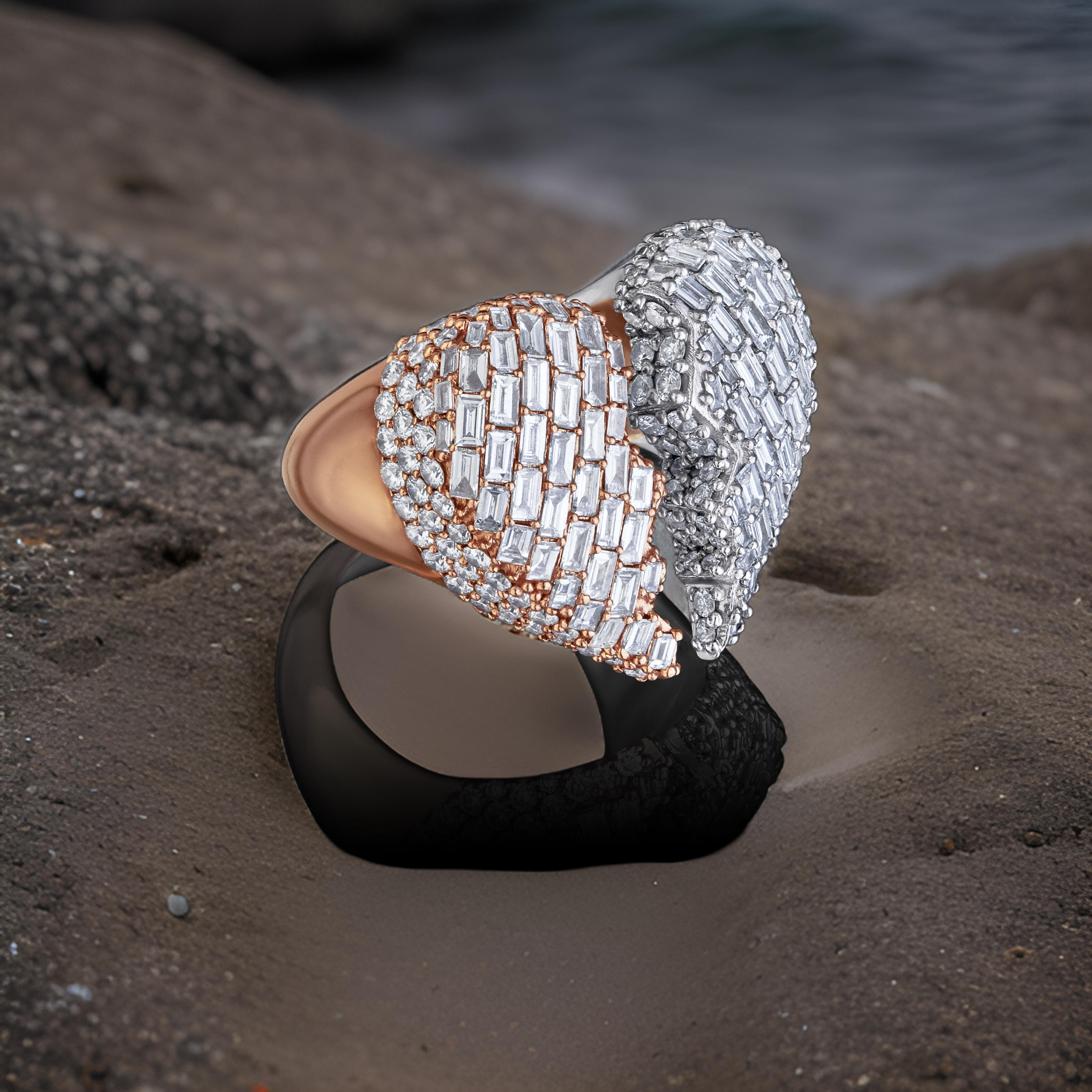 Bagguette Broken Heart 18ct Gold Diamond Ring