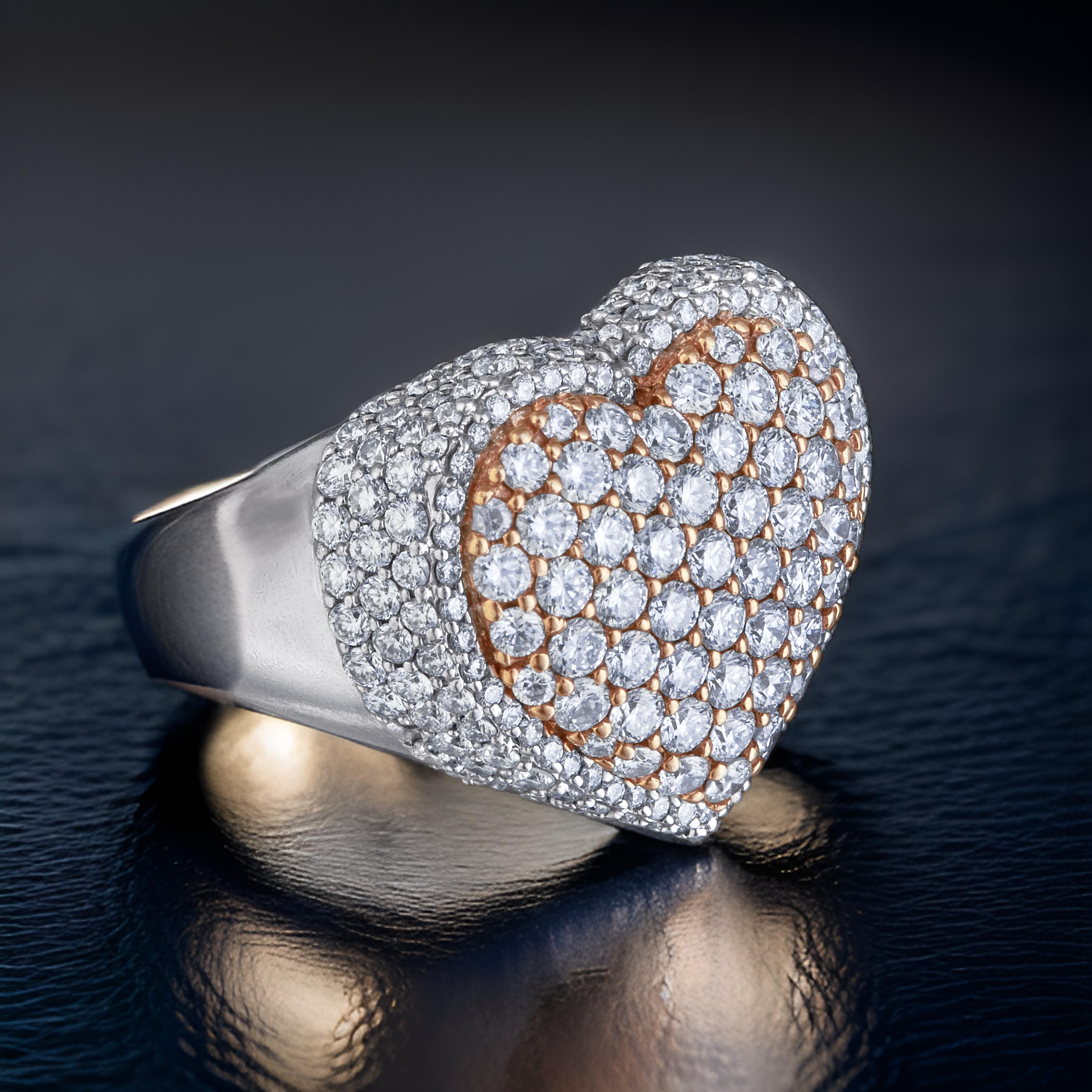 Full Heart 18ct Gold Diamond Ring