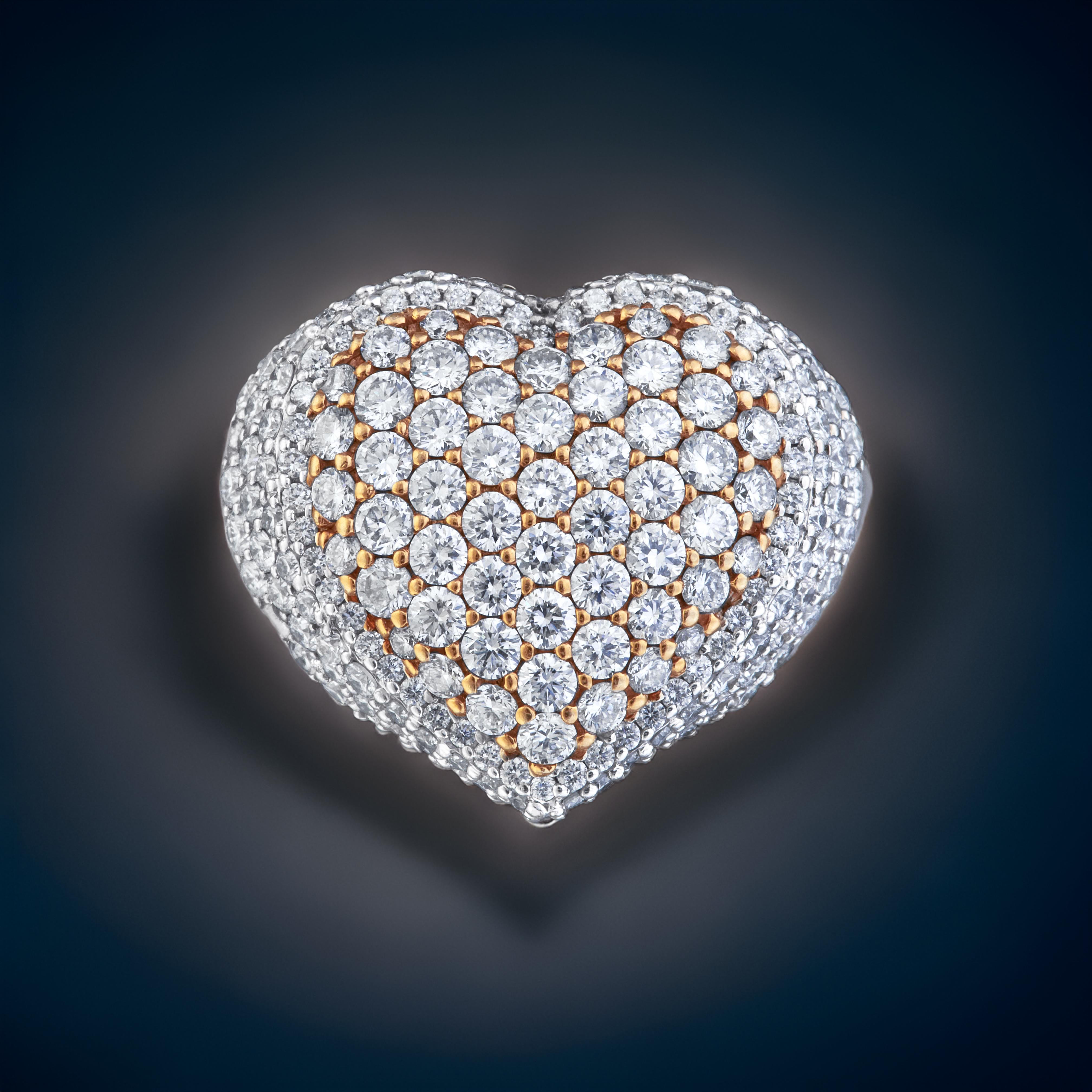 Full Heart 18ct Gold Diamond Ring