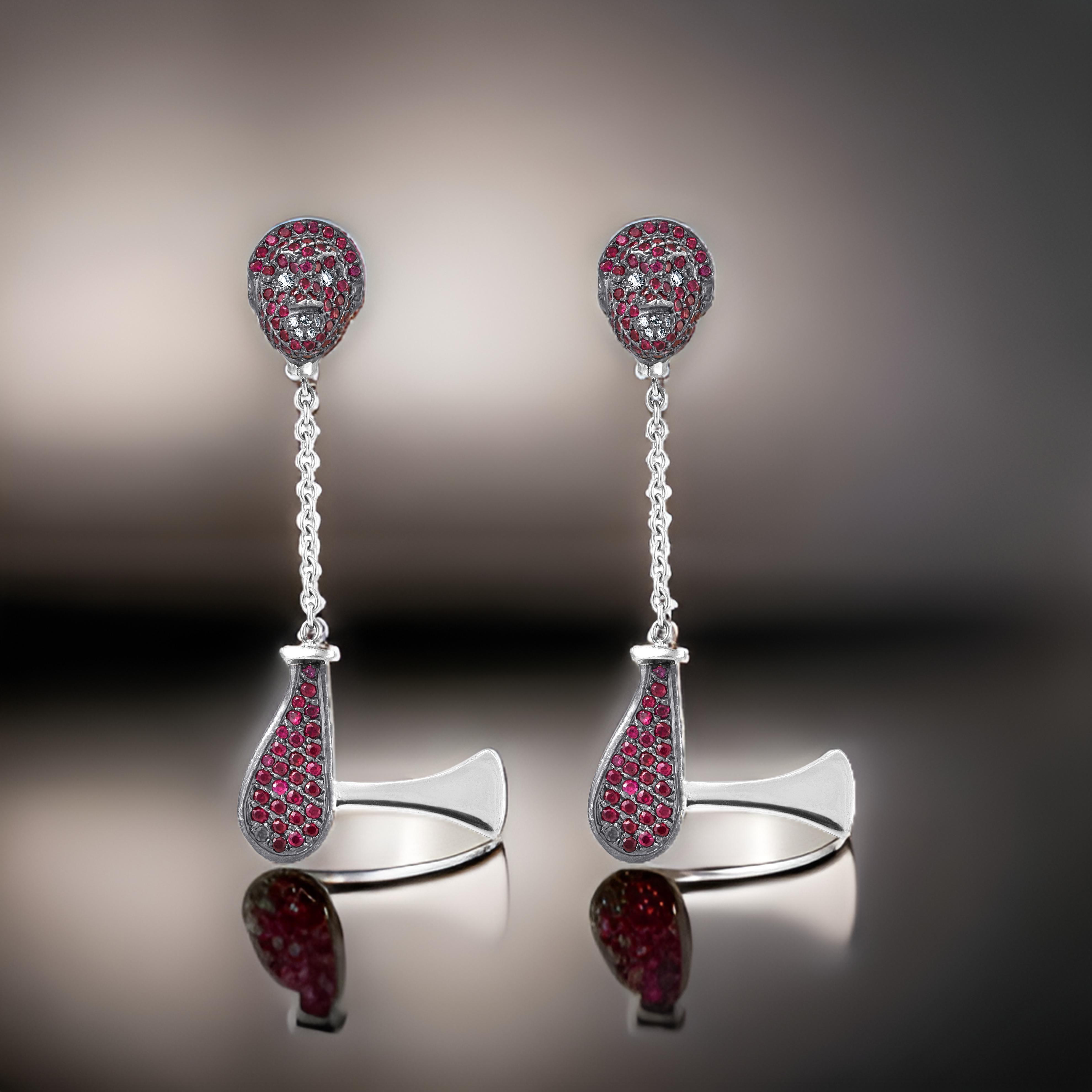 Warrior 18ct Gold Gemstone Earrings (AXE edition)