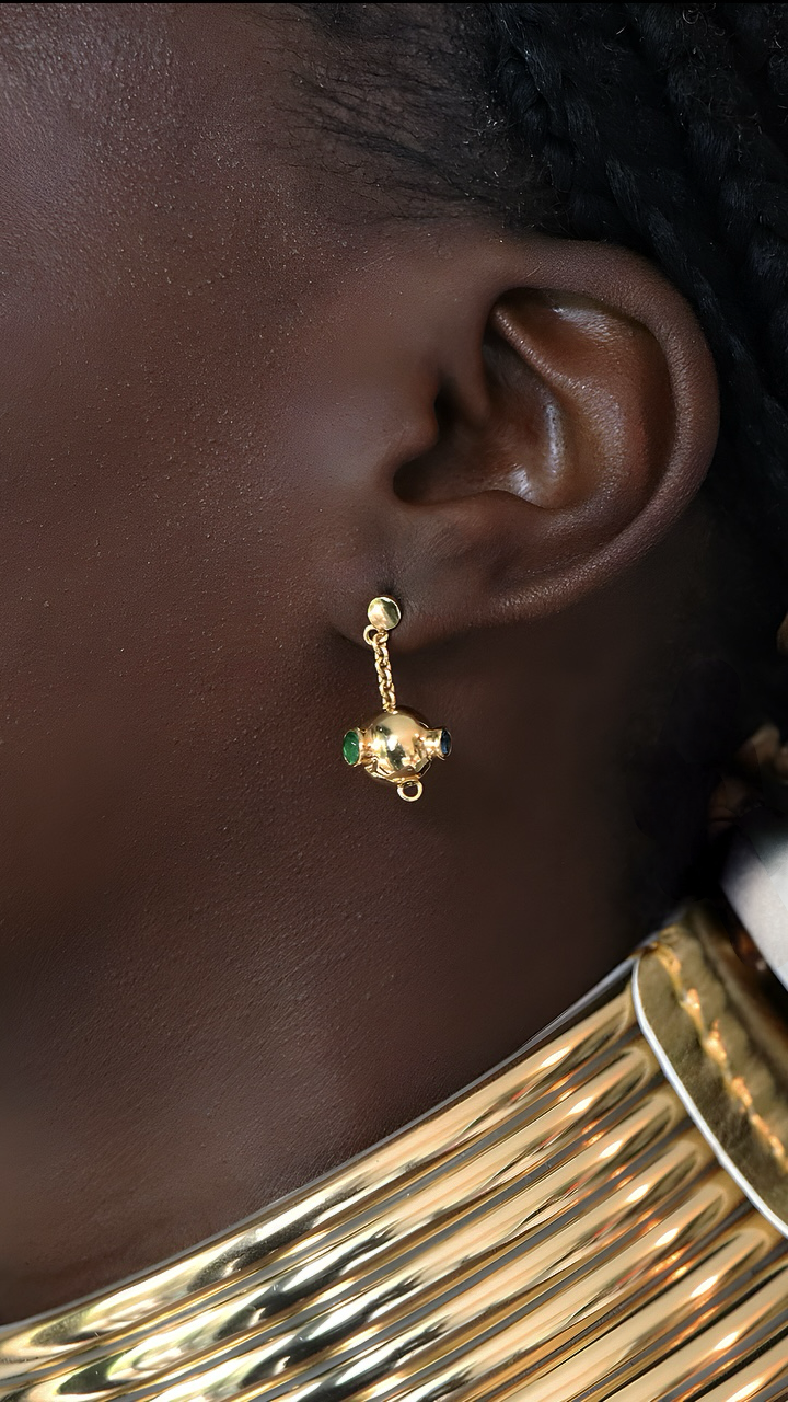 DNA Gemstone 18ct Gold Earrings