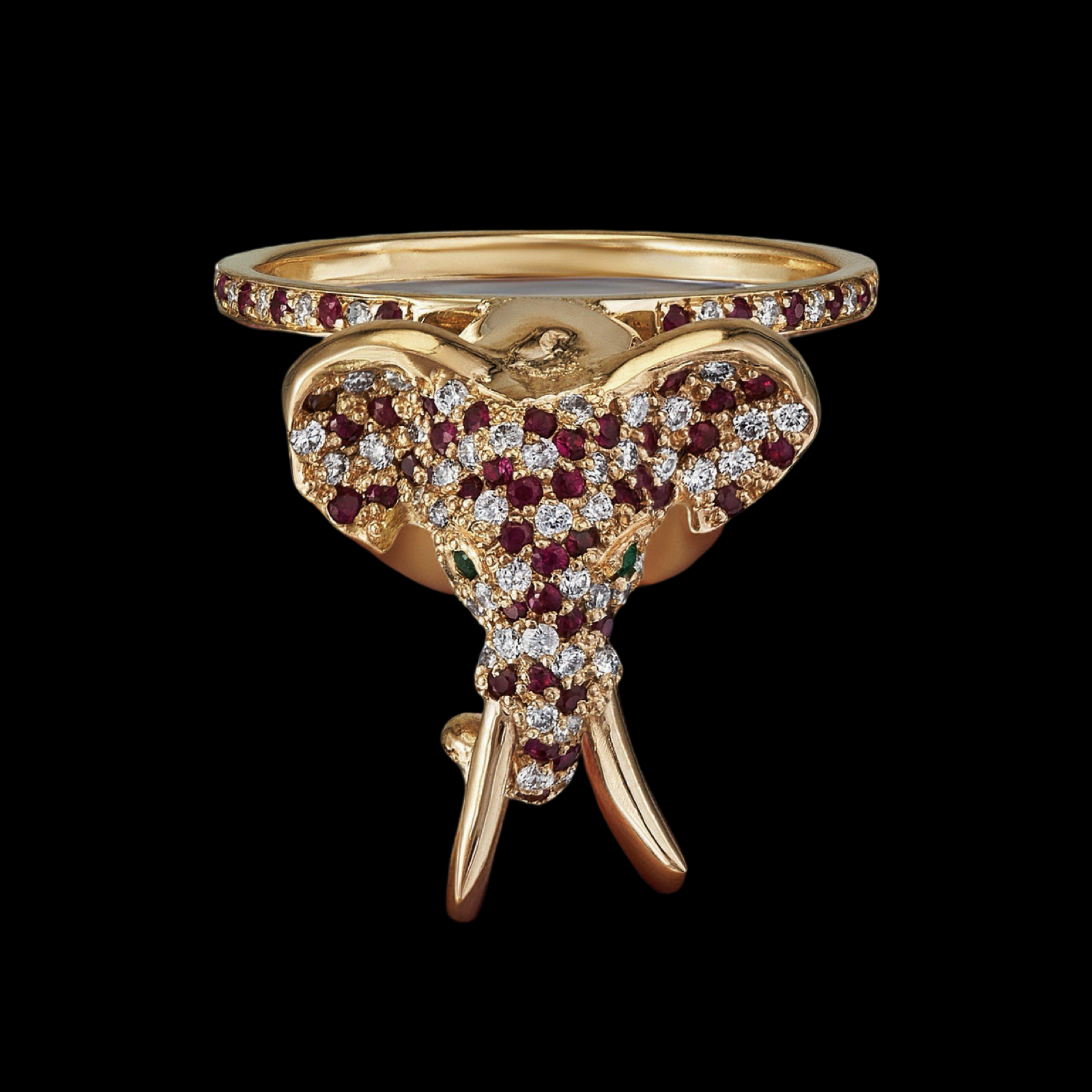 Three Head Jungle Safari 18ct Gold Rings Set