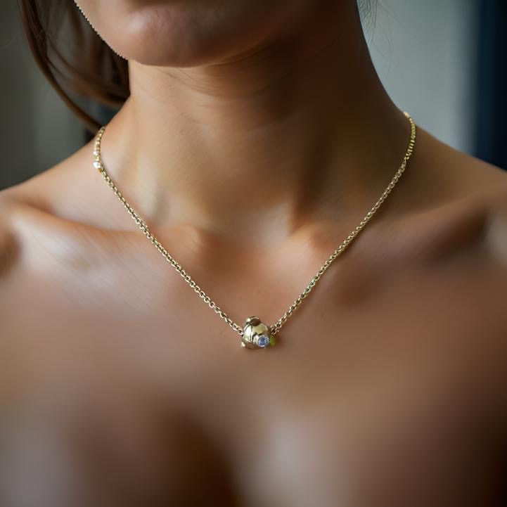DNA 18ct Gold Gemstone Necklace