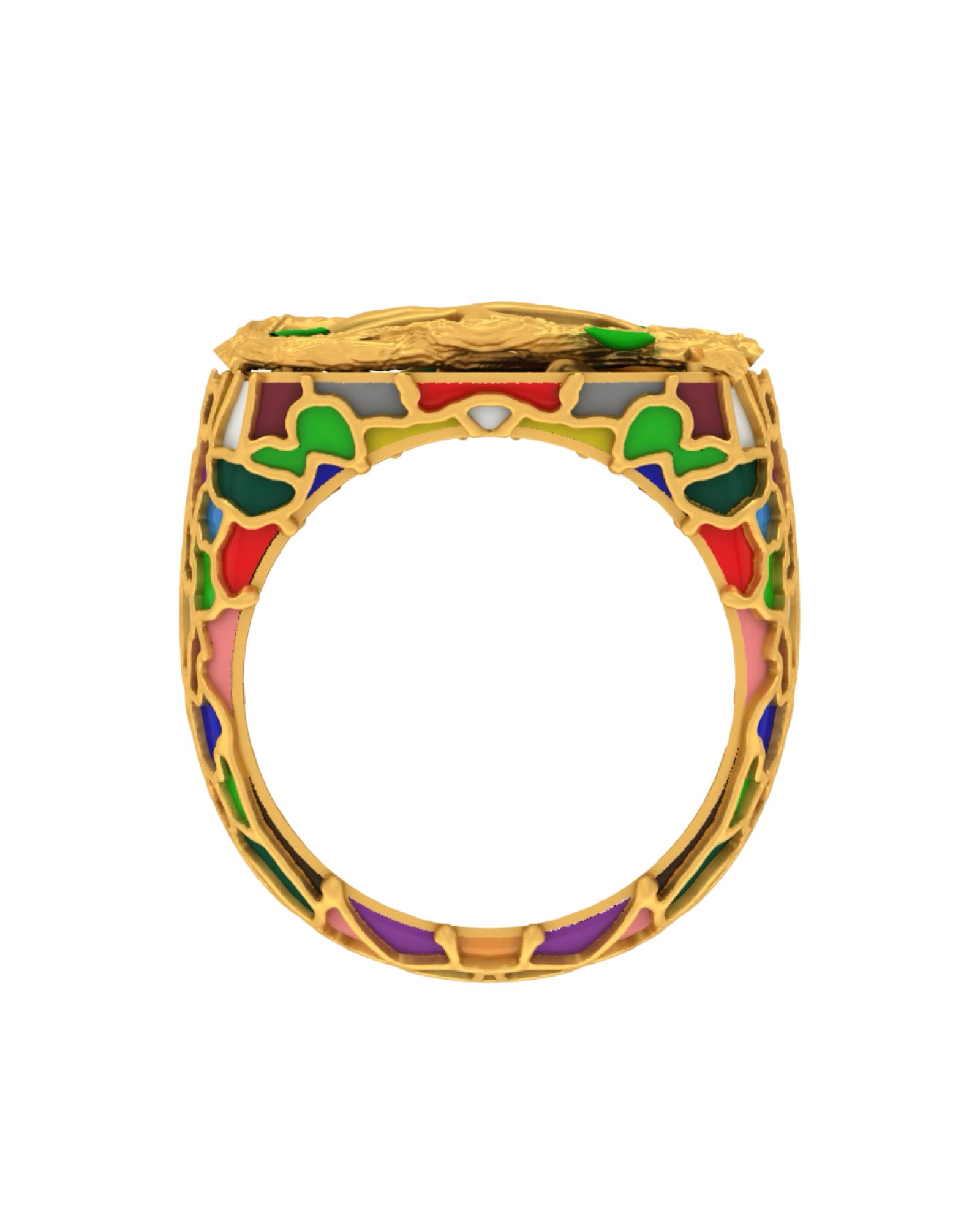 Jungle Splash Full Cloisonné’ Enamel Ring