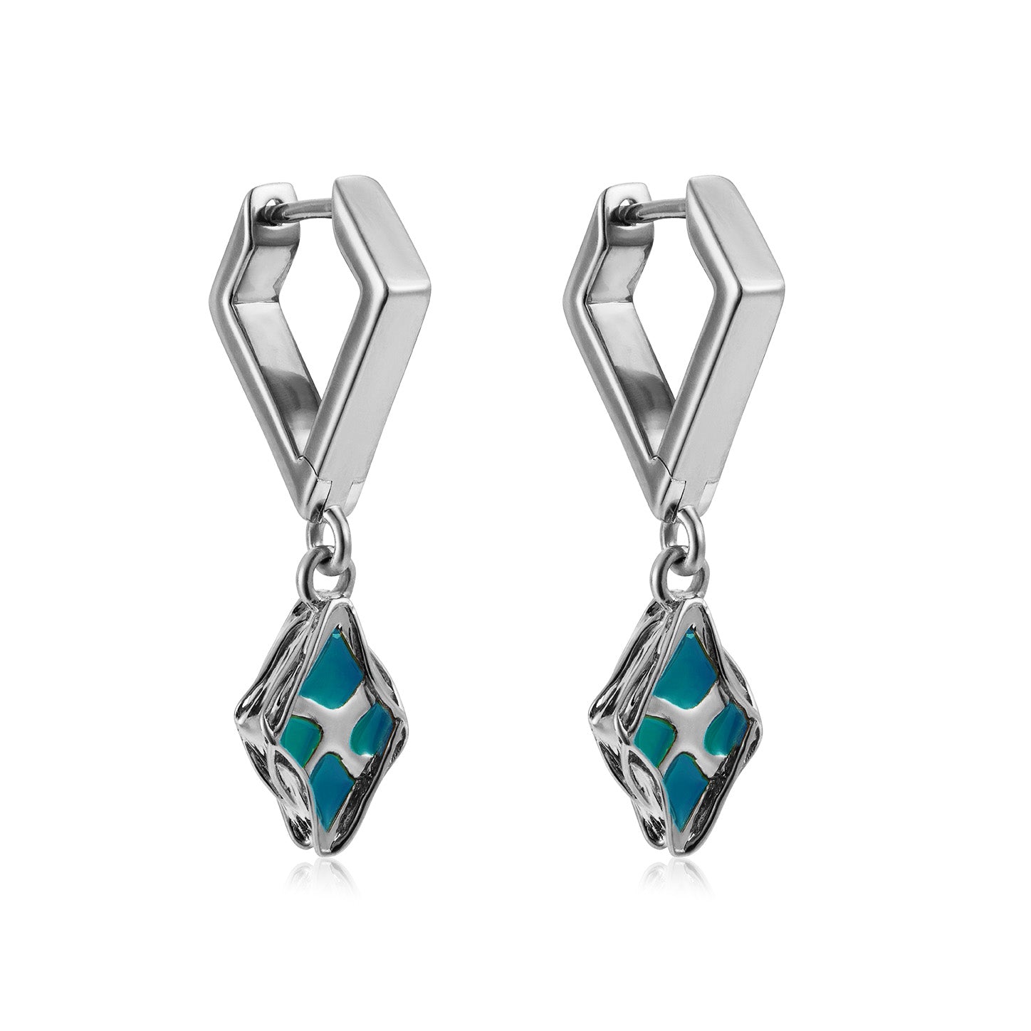 Jungle Splash Cloisonné’ Enamel Drop Earrings
