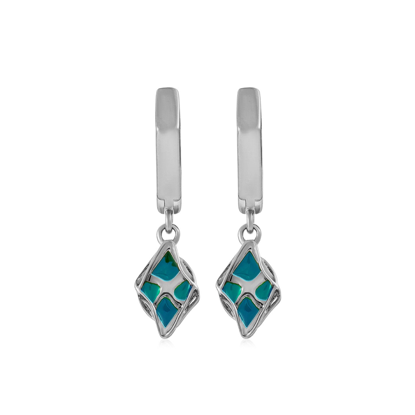 Jungle Splash Cloisonné’ Enamel Drop Earrings