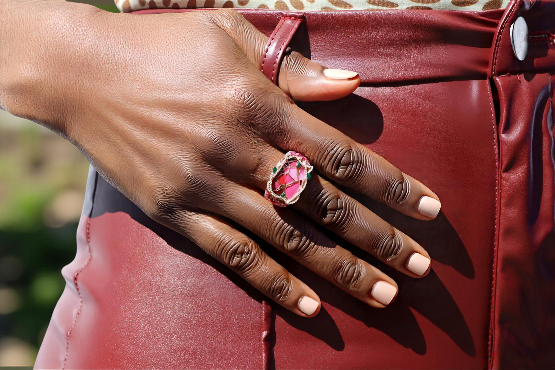 Jungle Splash Cloisonné’ Enamel Diamond Ring