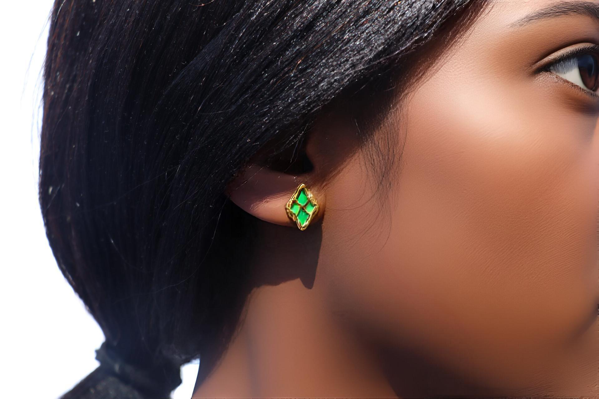 Jungle Splash Cloisonné’ Enamel Stud Earrings