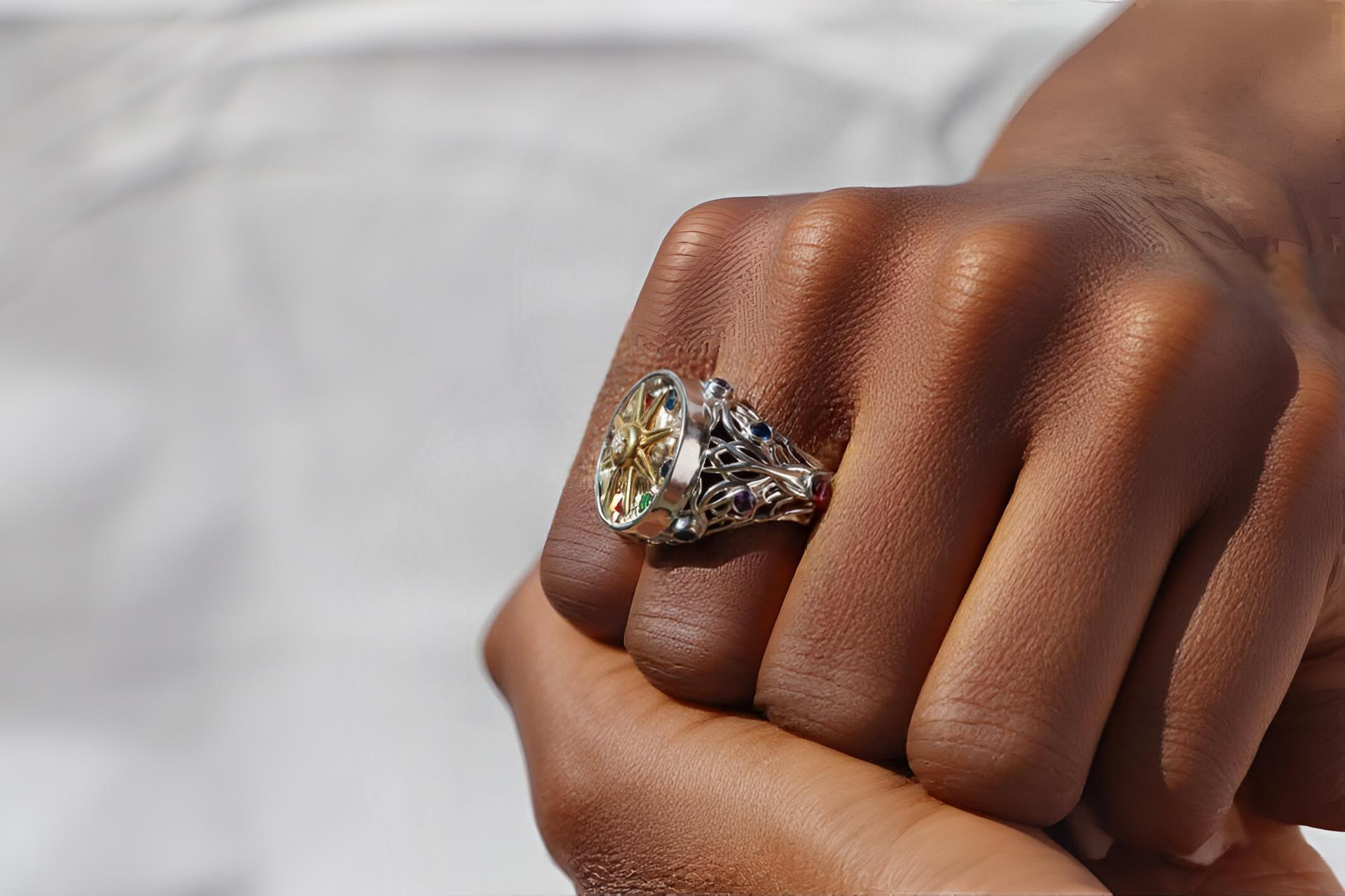 Galaxy Motion Star Kinetic Sterling Silver Ring