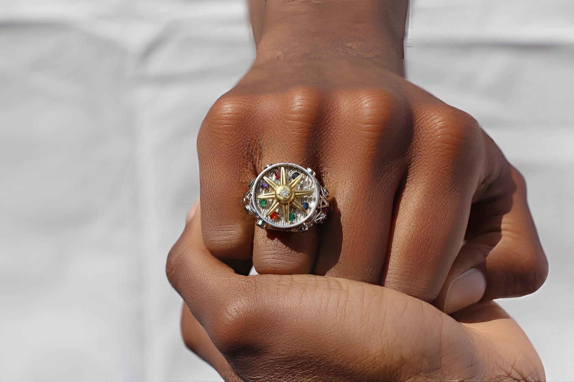 Galaxy Motion Star Kinetic Sterling Silver Ring