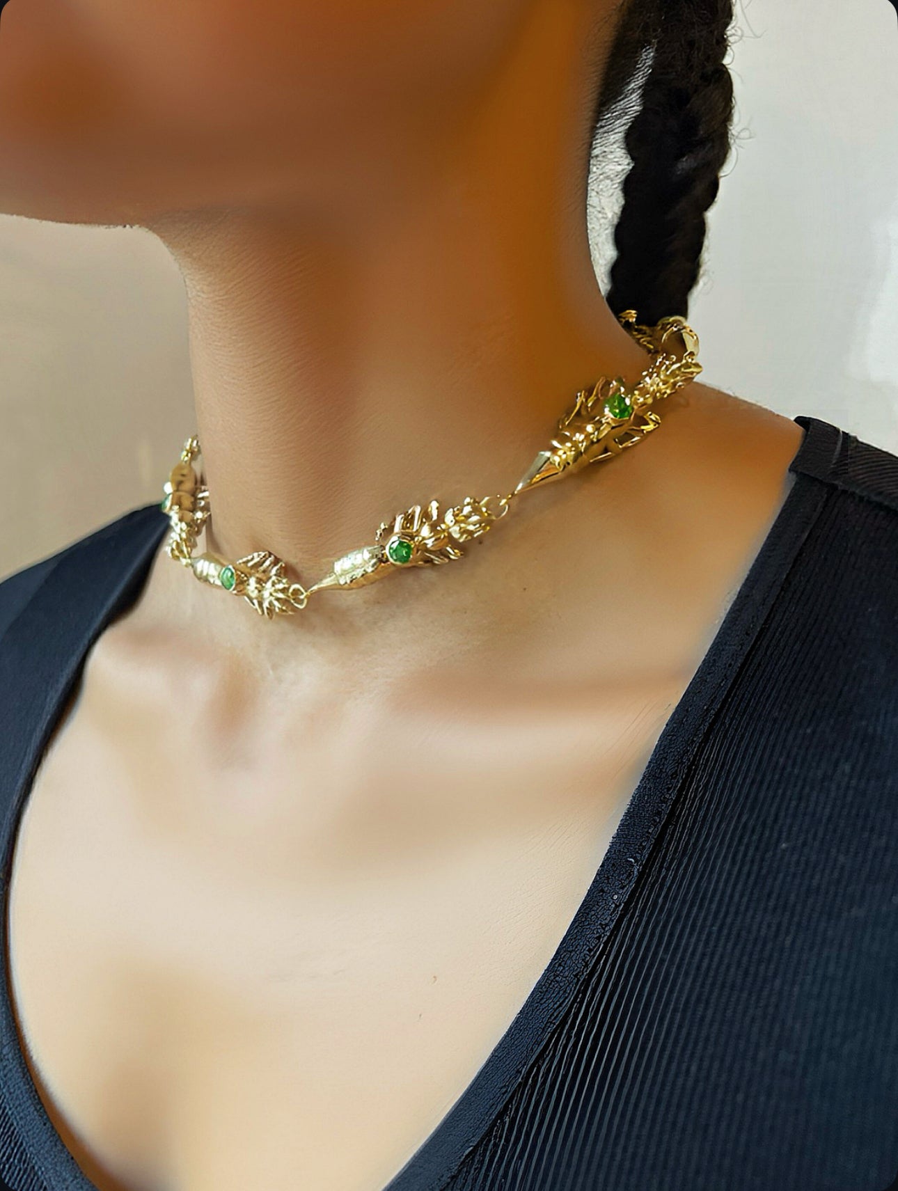 African Rove Beetle Multi Gemstone Necklace
