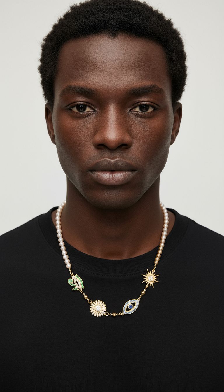 Multi Energy 18ct Gold Charm Necklace