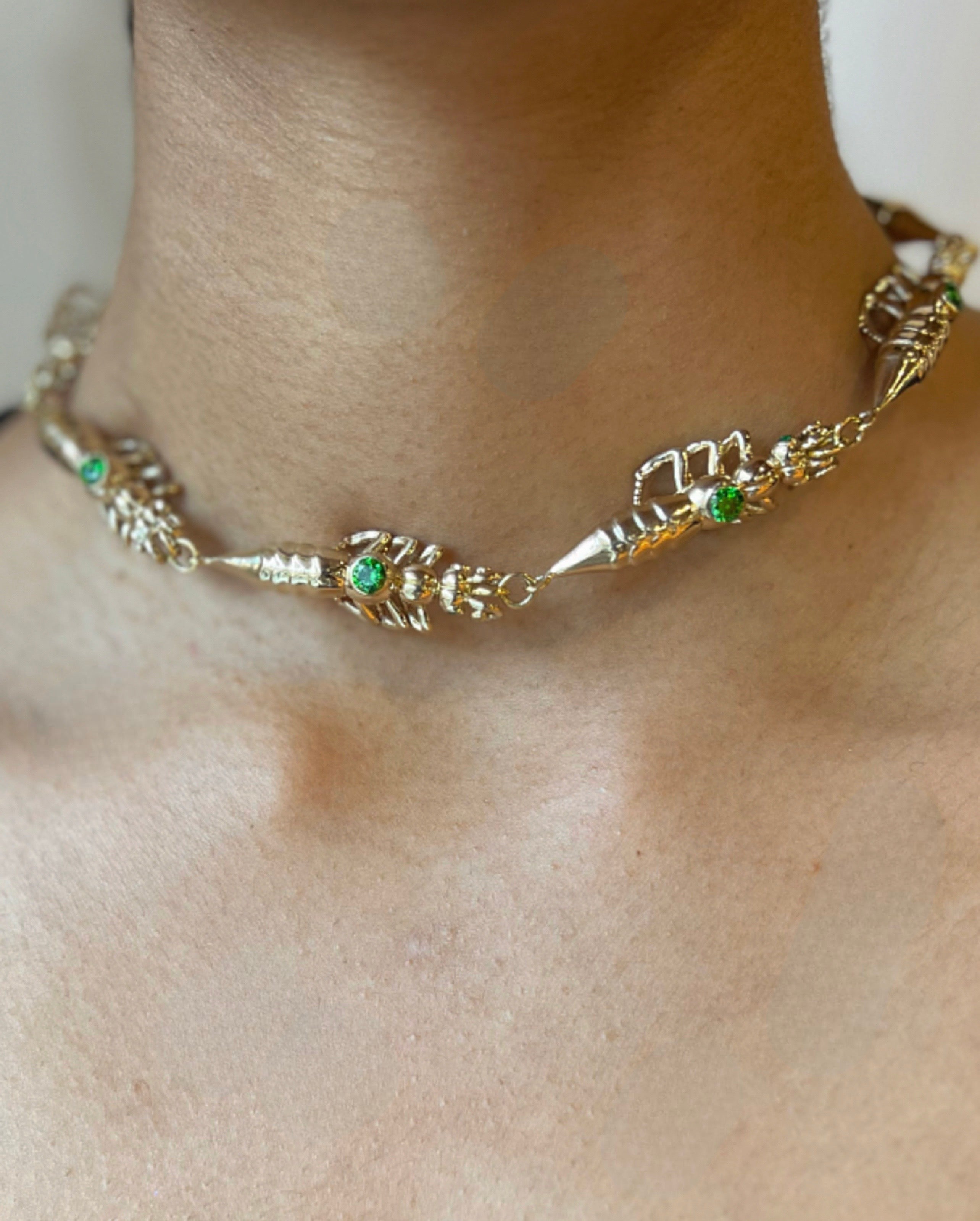 Sterling Silver Multi–African Rove beetle Necklace