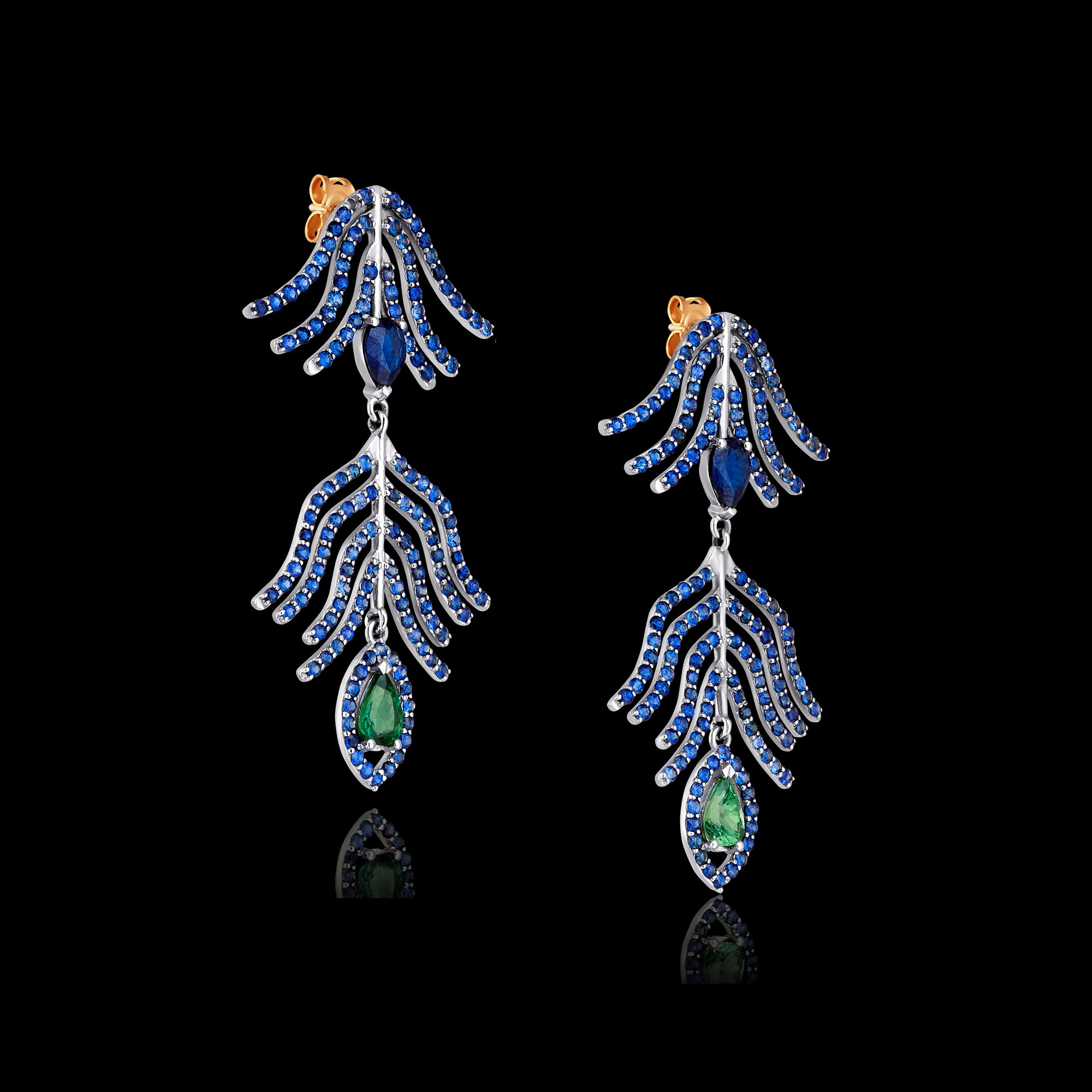 18ct Gold Oceans Deep Drop Earrings