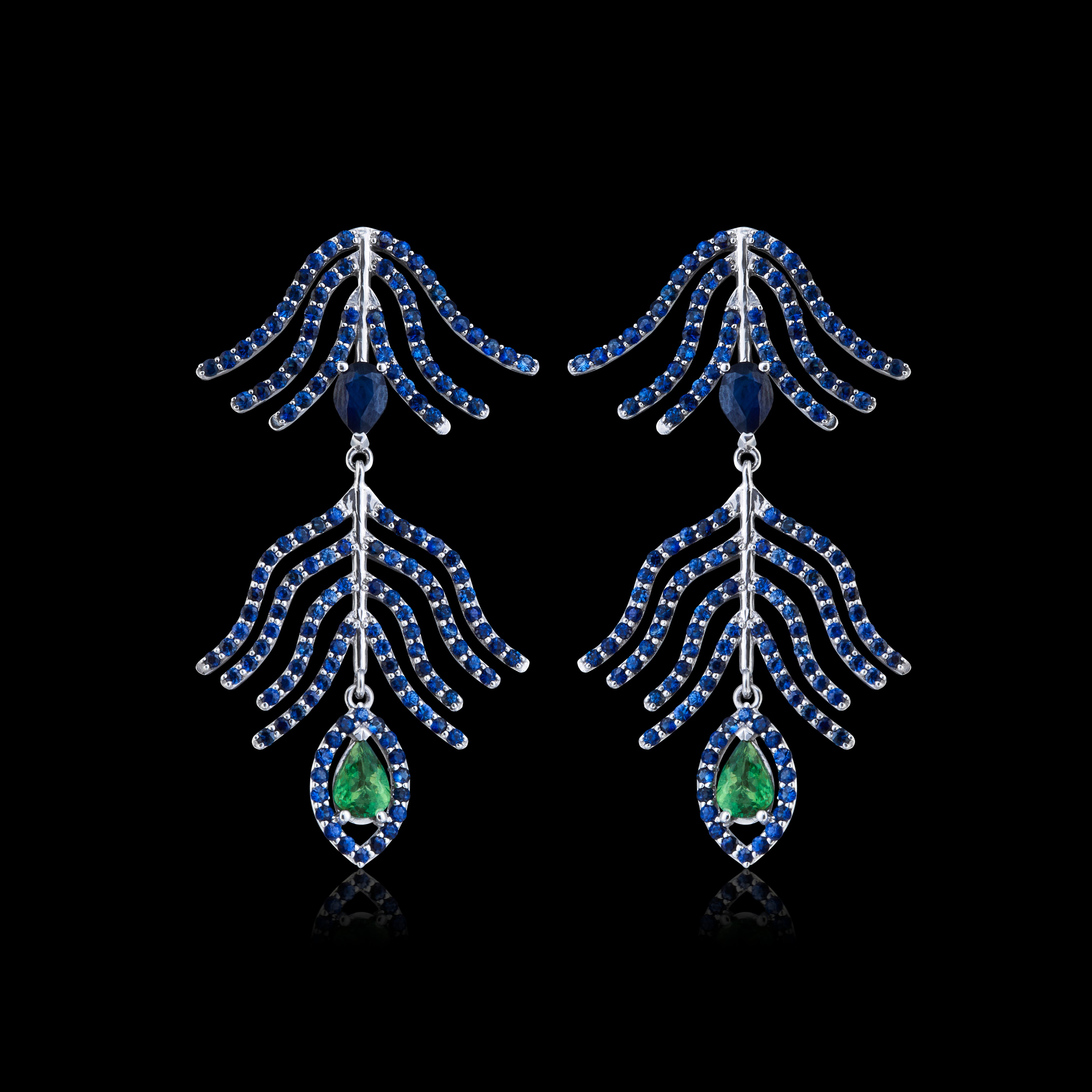 18ct Gold Oceans Deep Drop Earrings