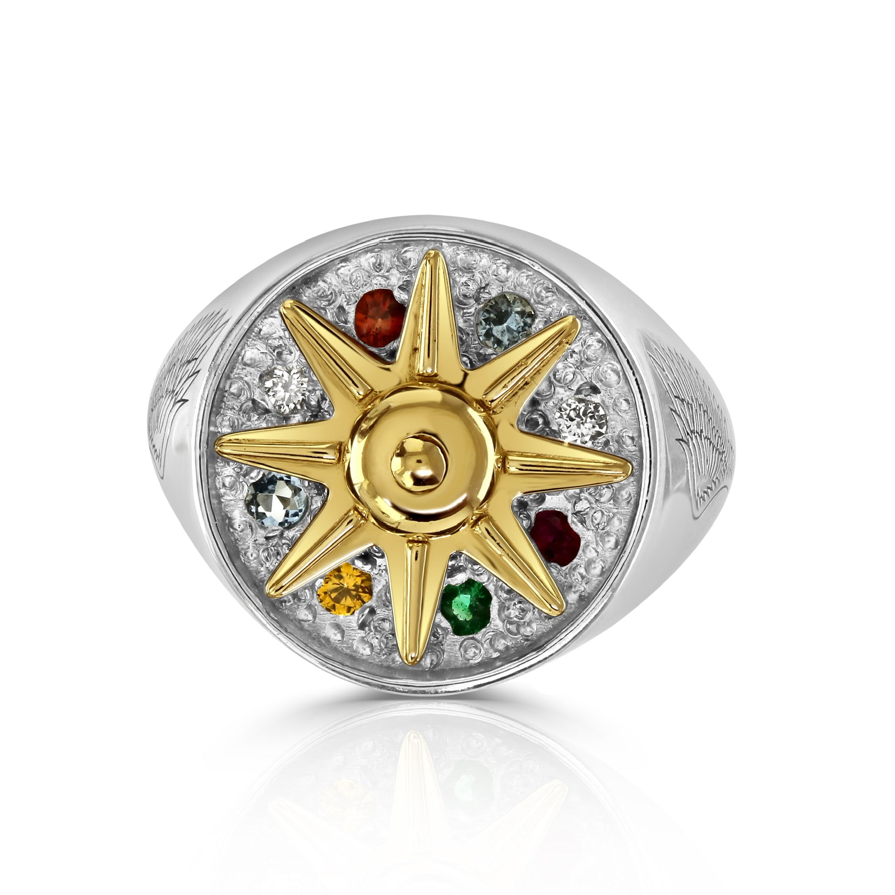 18ct gold Two-Tone Celestial Star ring
