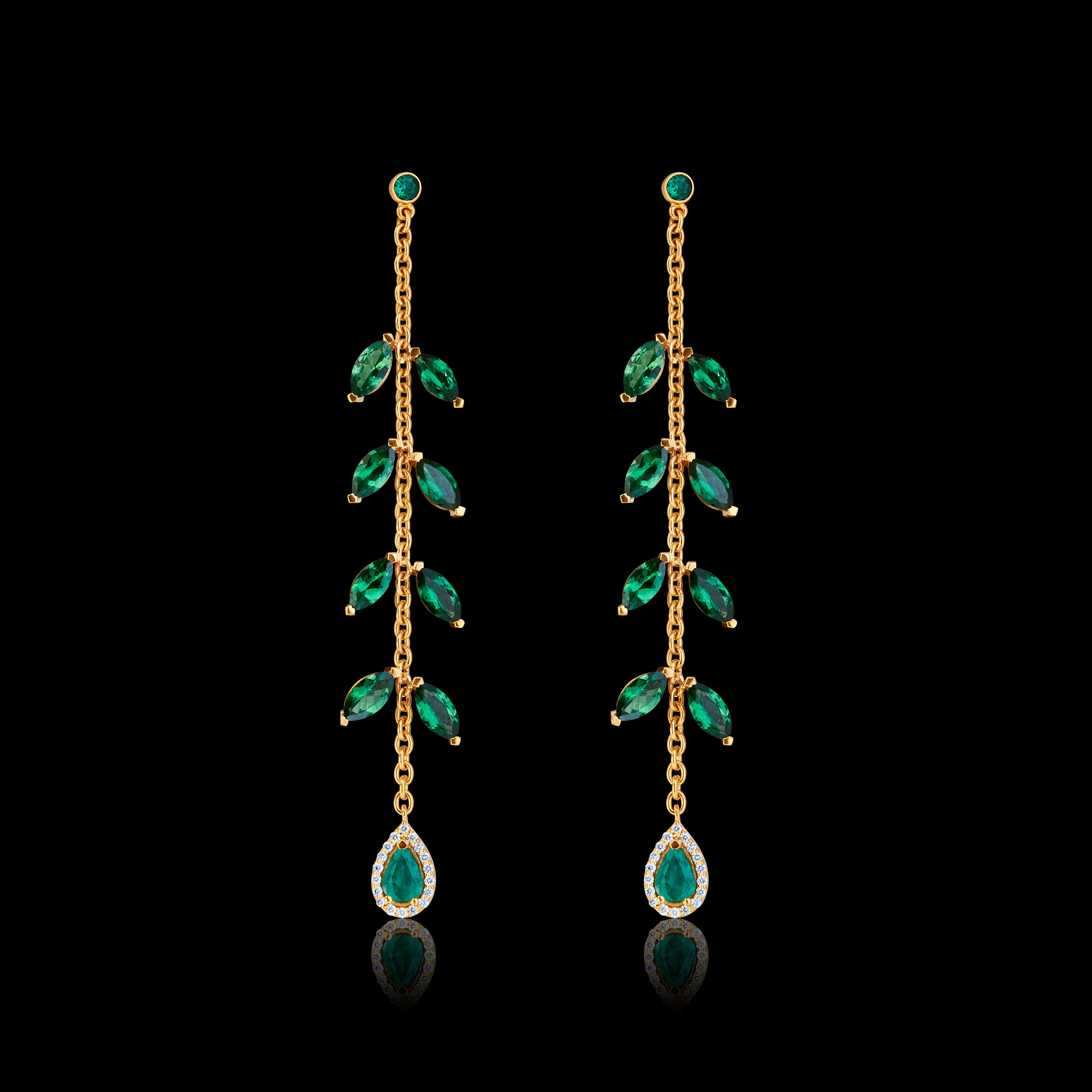 Secret Garden 18ct Gold Drop Earrings