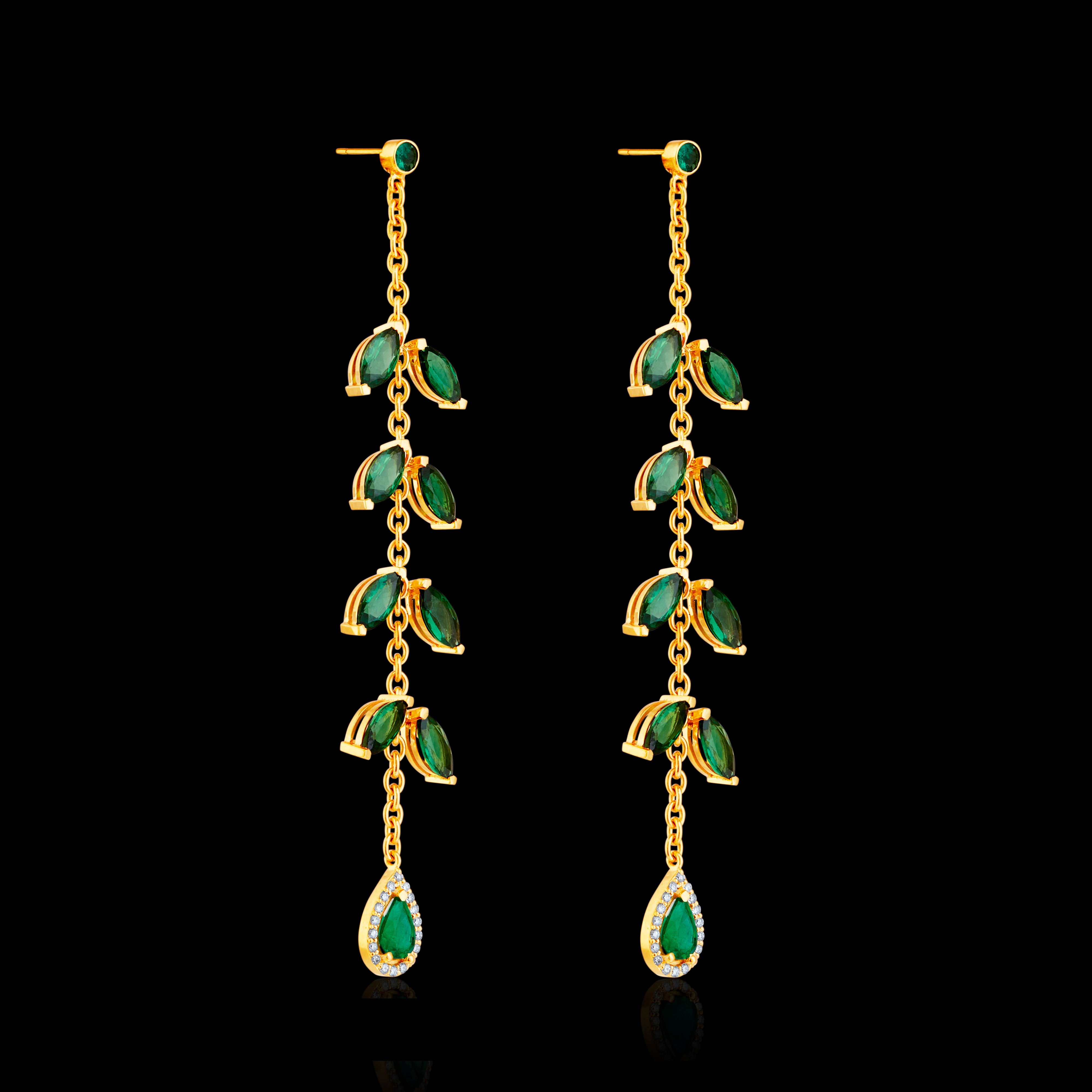 Secret Garden 18ct Gold Drop Earrings
