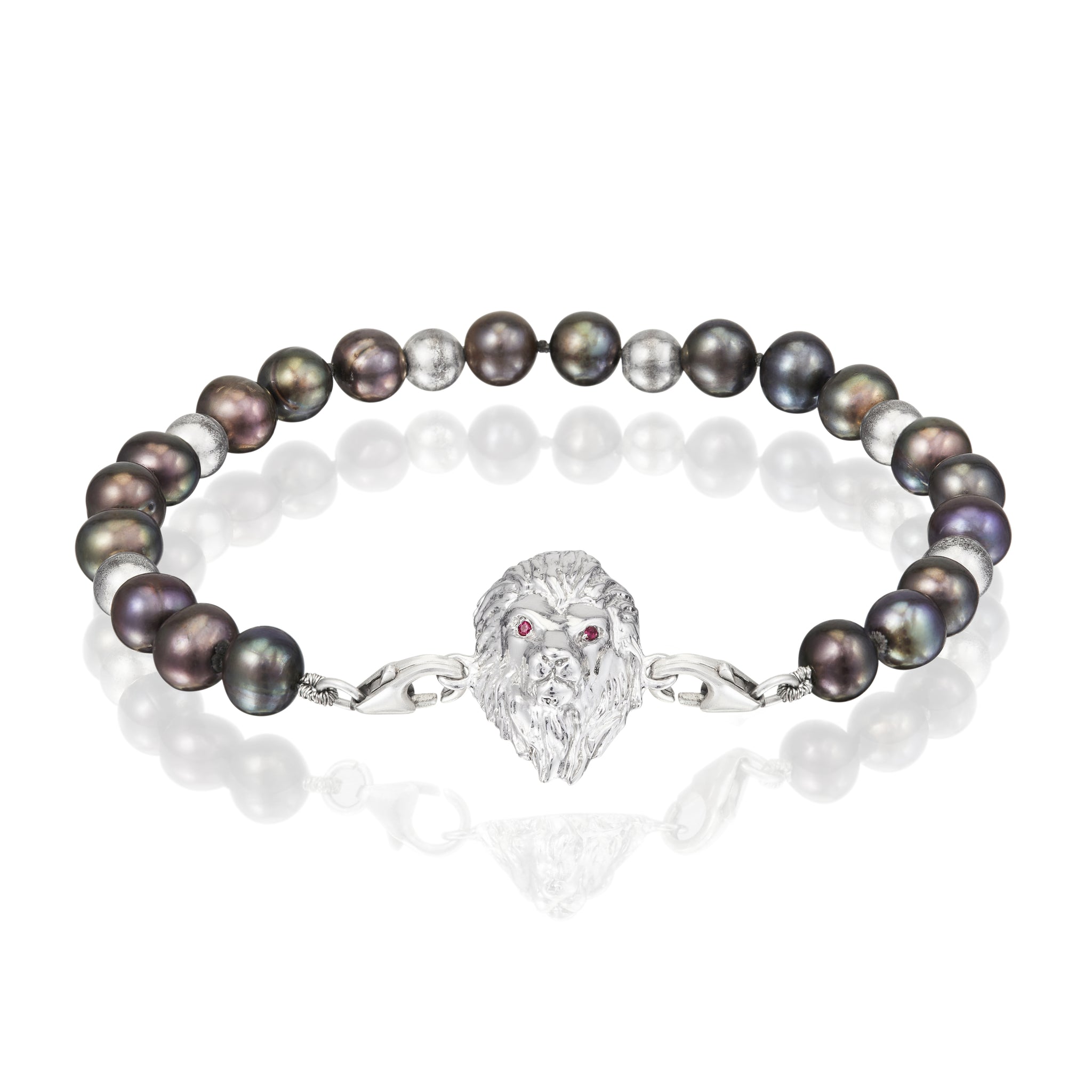 Peacock Pearl and Sterling Silver Bead bracelet