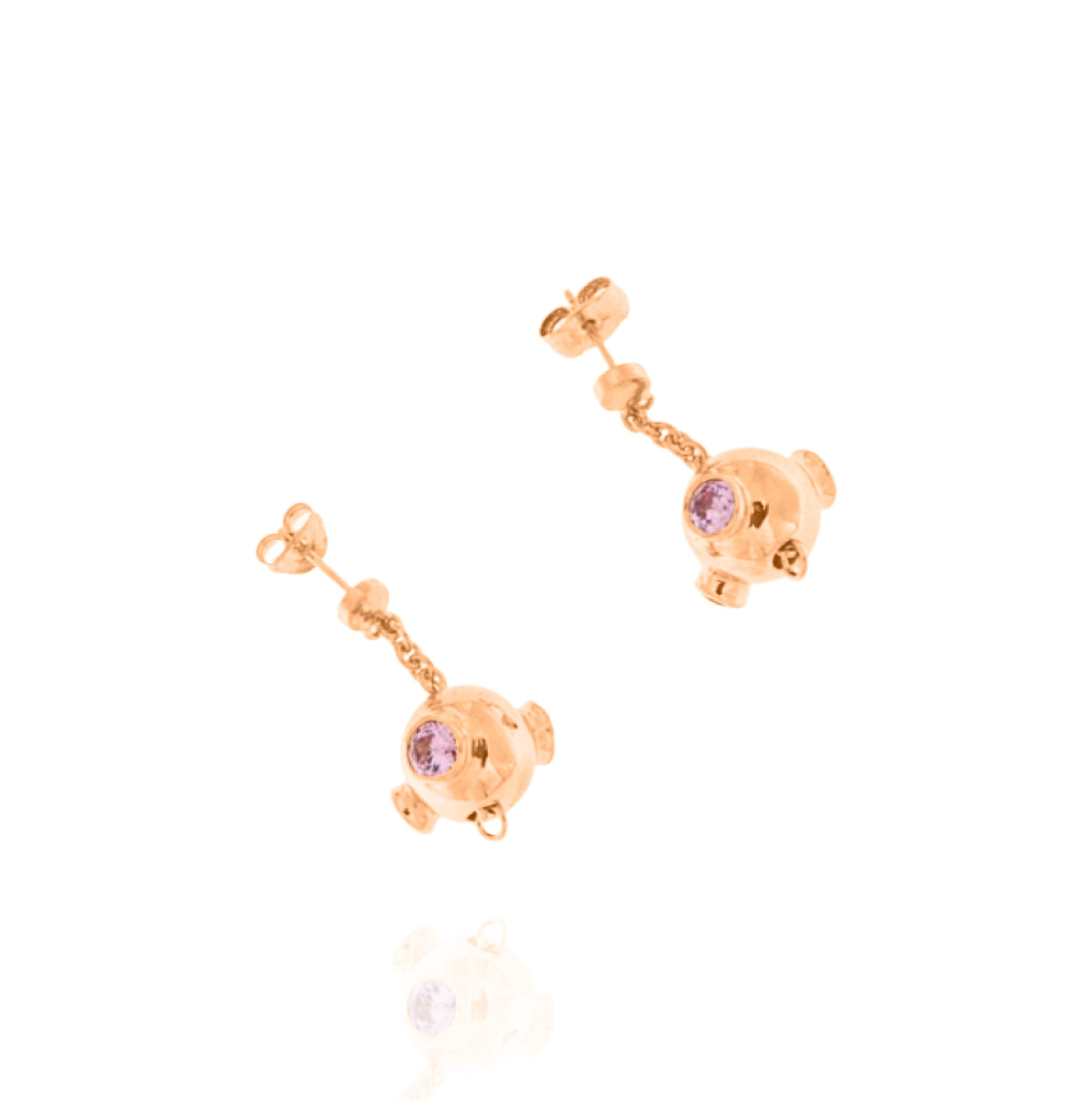 DNA Gemstone 18ct Gold Earrings