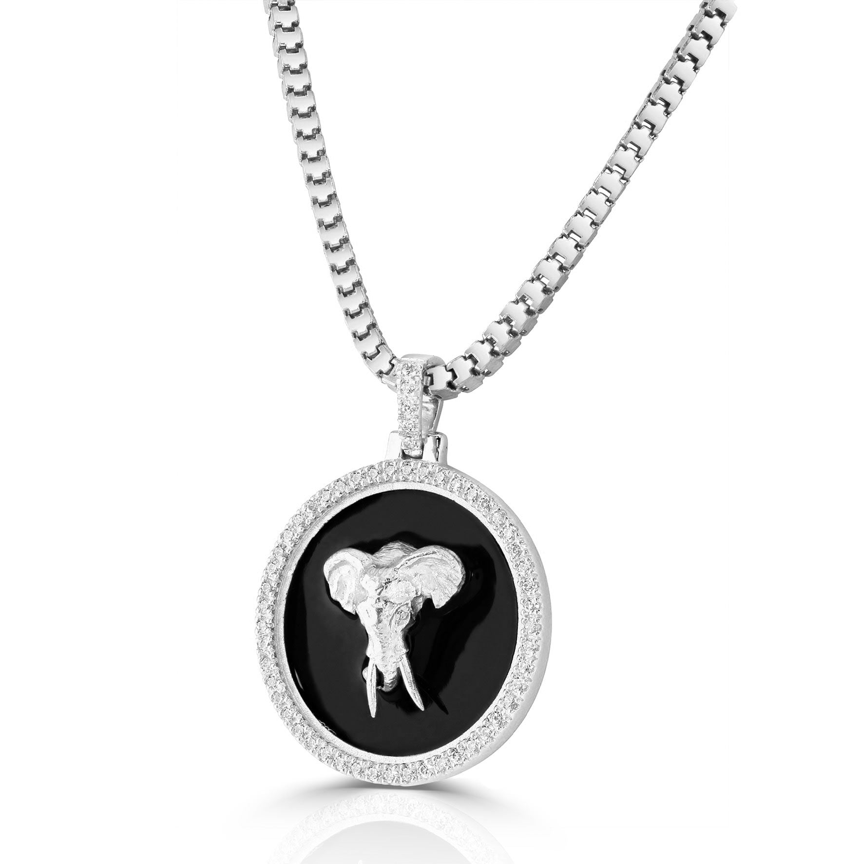 Safari Elephant Medallion 18ct Gold Pendant