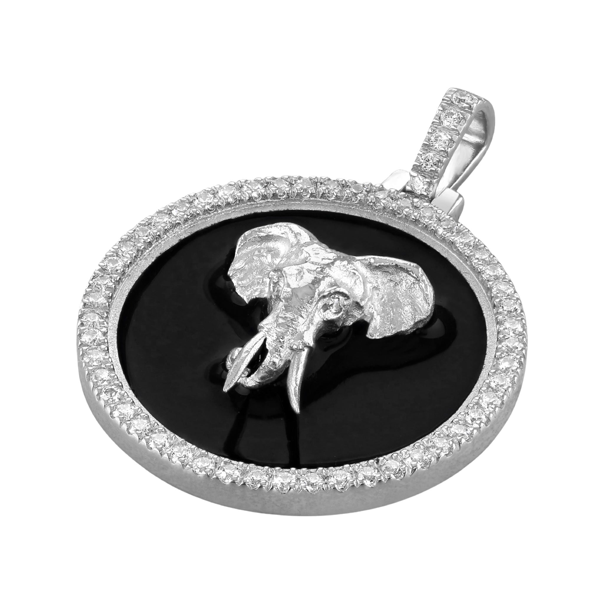 Safari Elephant Medallion 18ct Gold Pendant