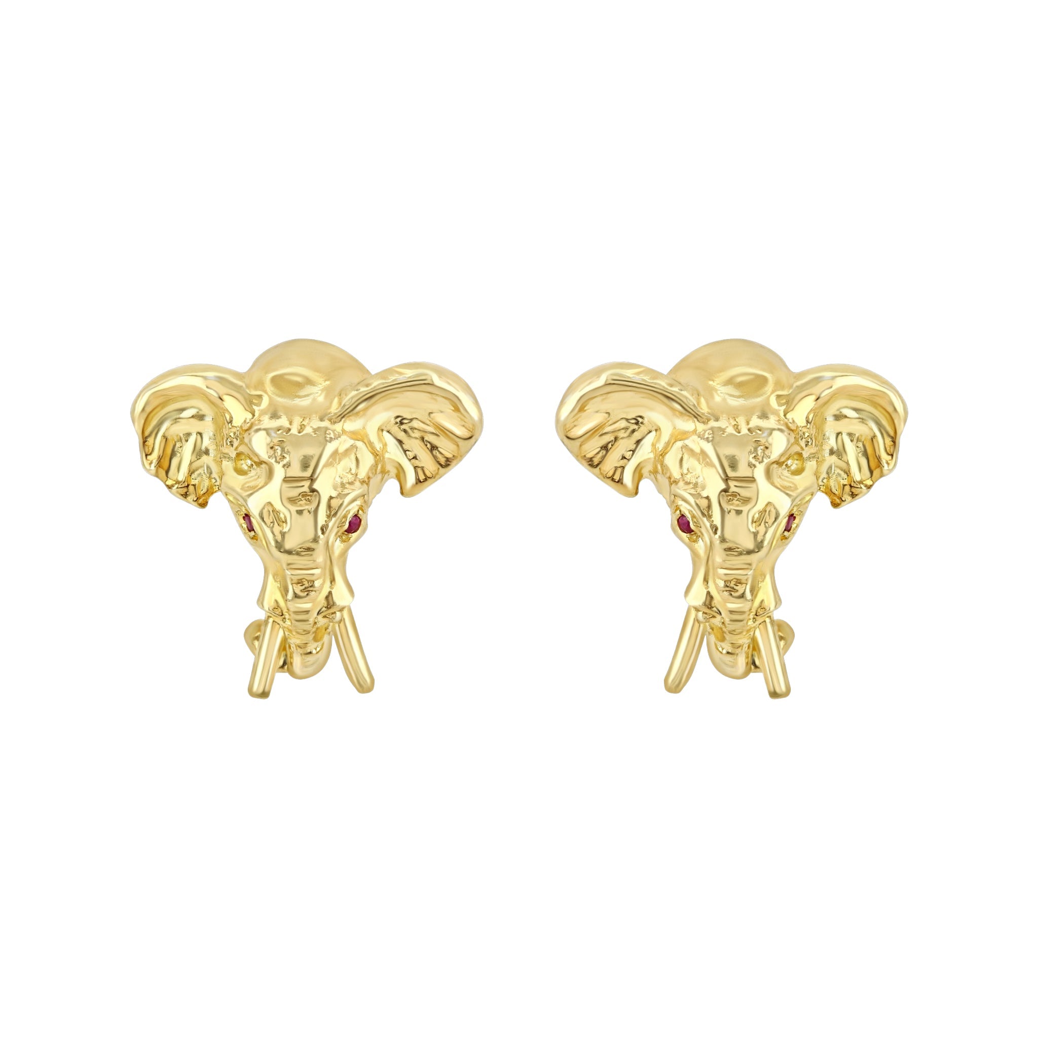 Elephant 18ct Gold Stud Earrings