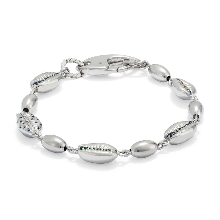 18ct Gold Cowrie Bead Gemstone Bracelet