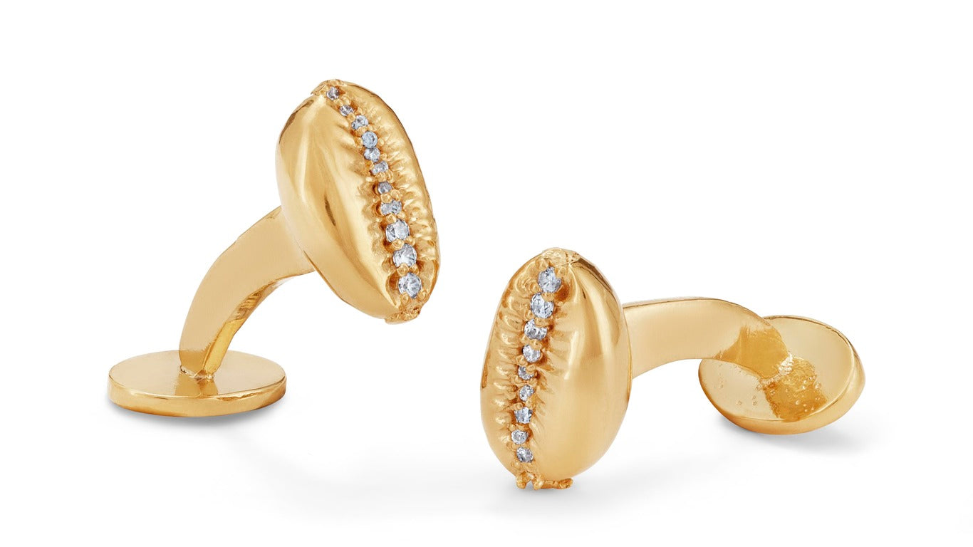 Cowrie Bead Currency Cufflinks