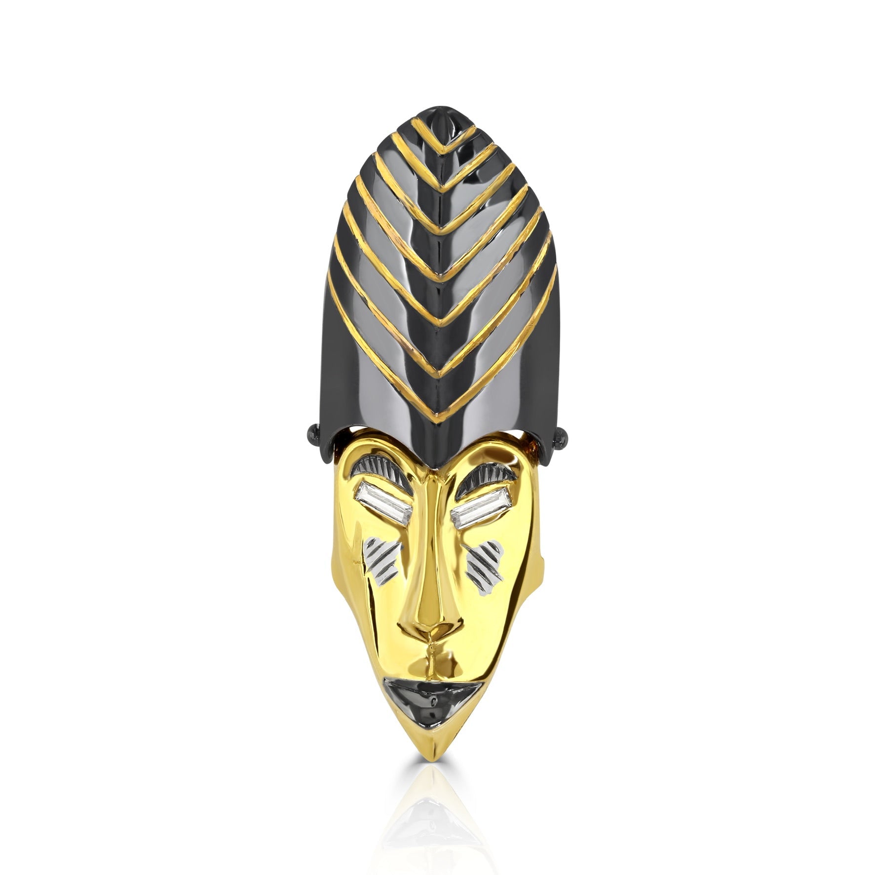 Yellow Gold Mask Ring (Hidden Queen Edition)