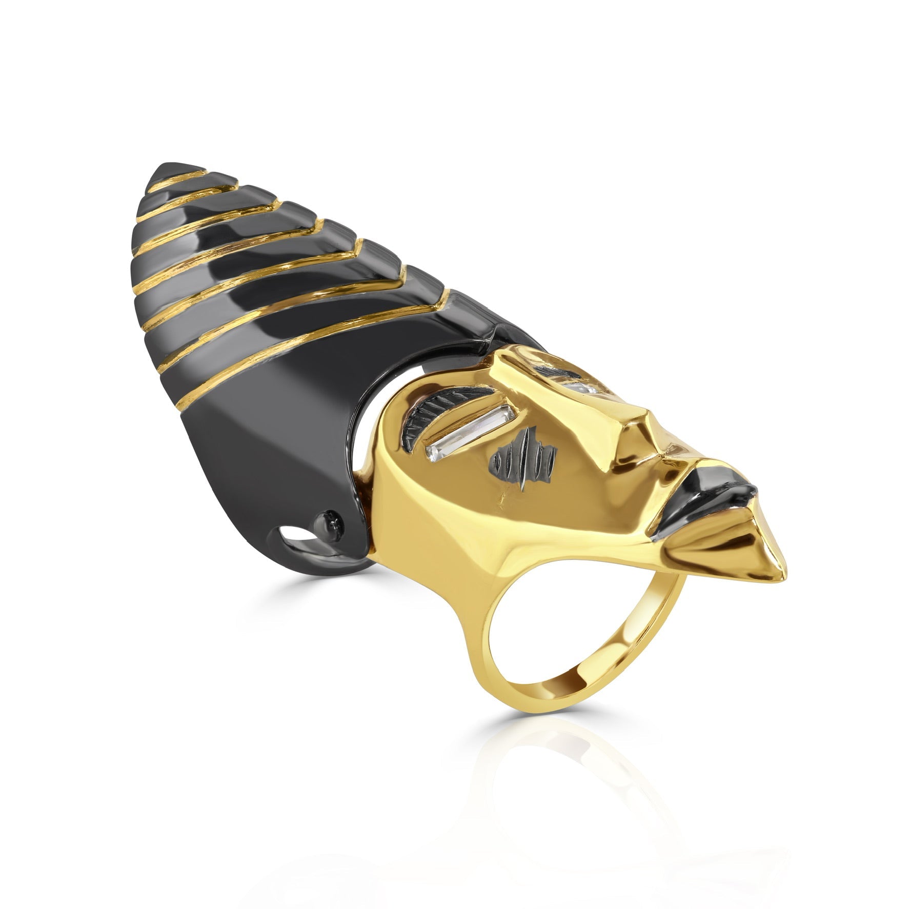 Yellow Gold Mask Ring (Hidden Queen Edition)