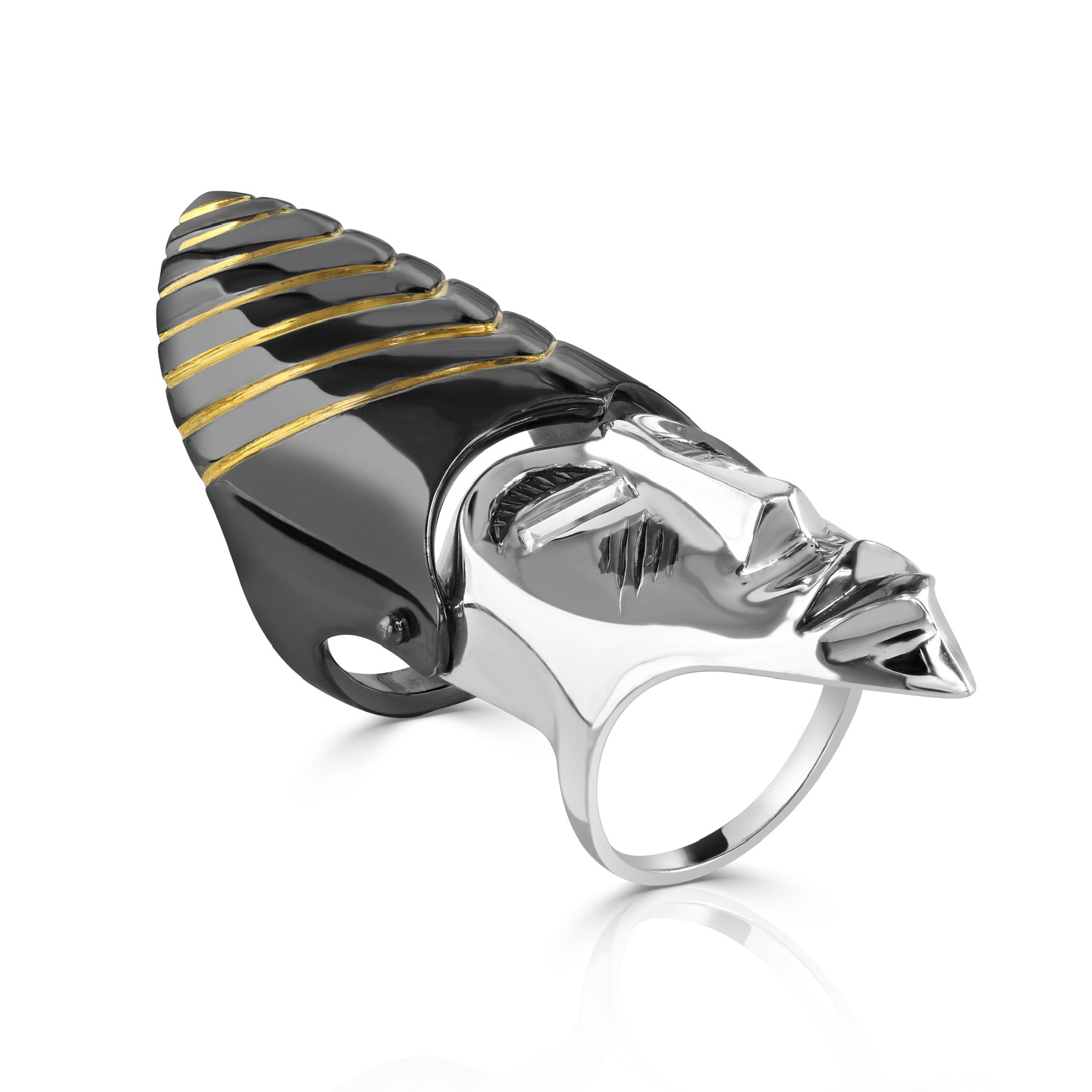 White Gold Mask Ring (Hidden Queen Edition)