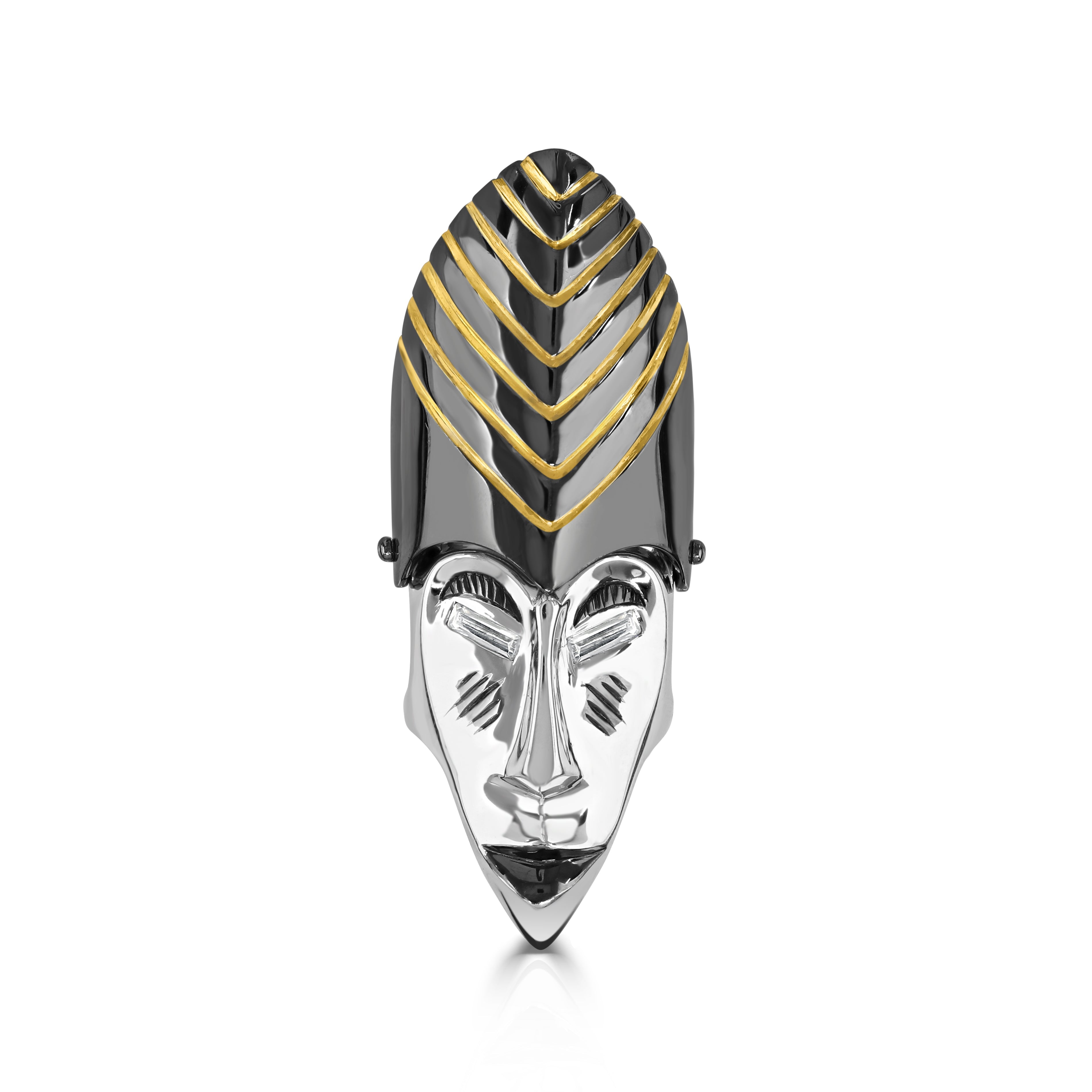 White Gold Mask Ring (Hidden Queen Edition)