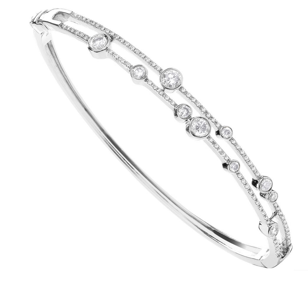 Galaxy Half Eternity 18ct Gold Bangle