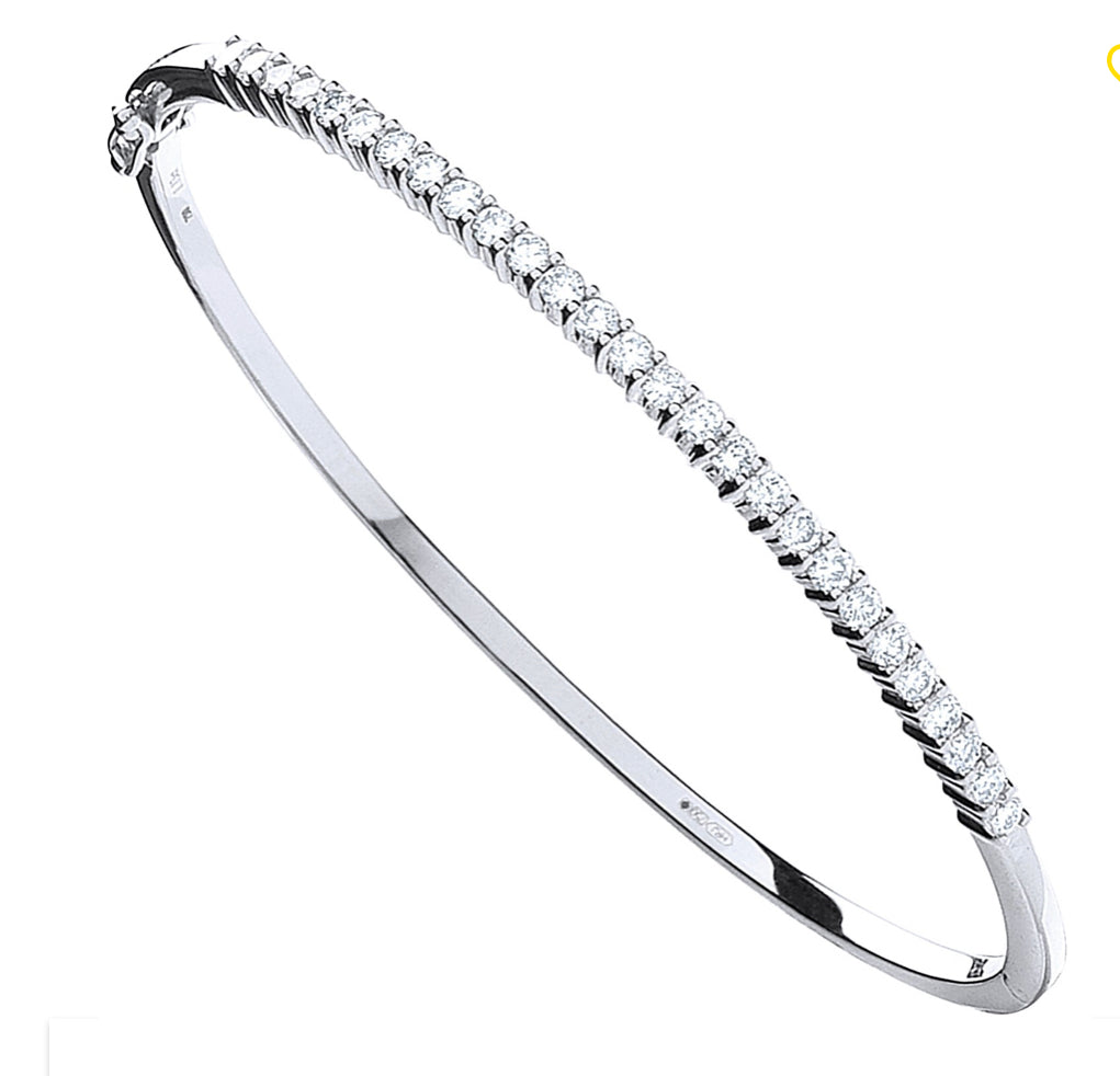 Half Eternity 18ct Gold Tennis Bangle