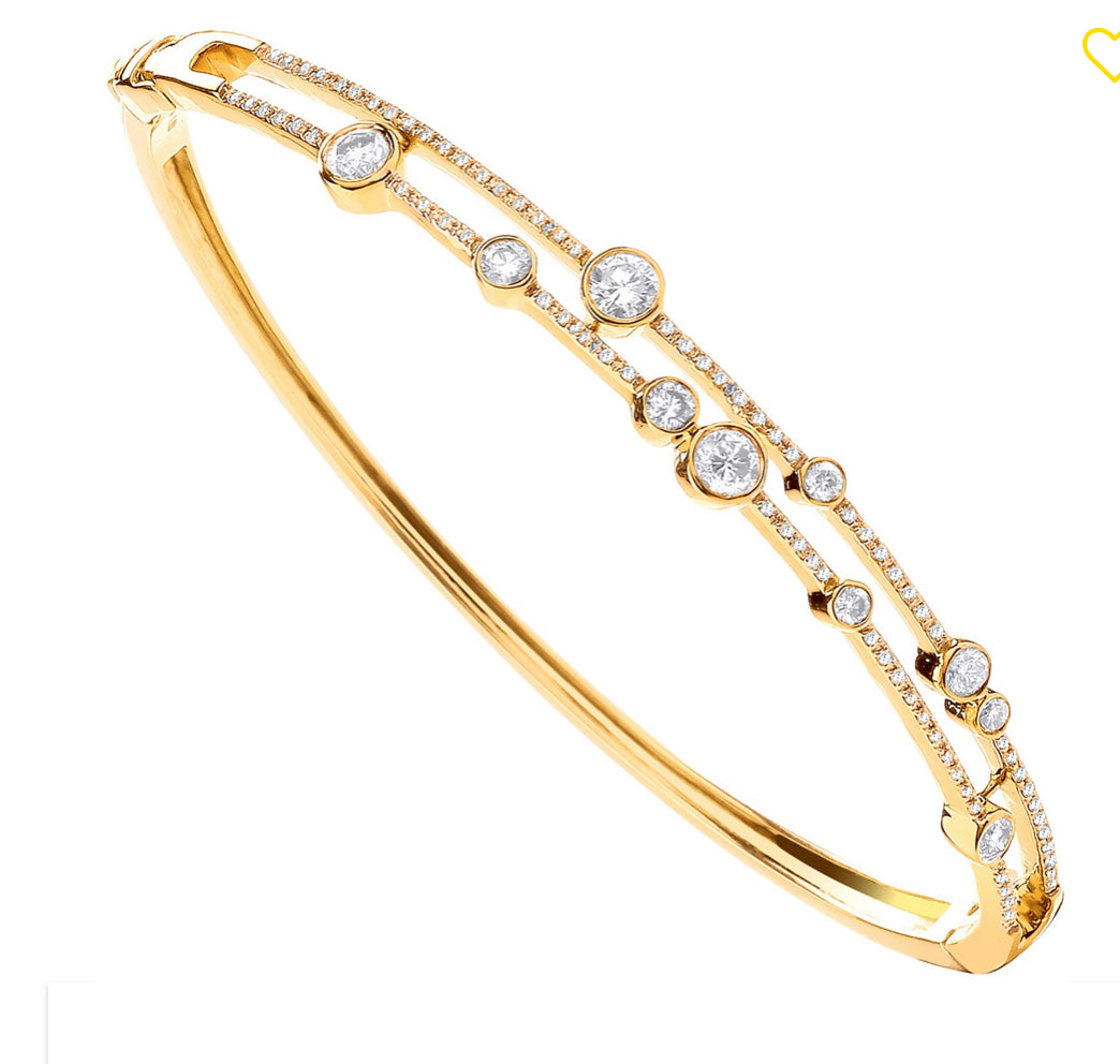 Galaxy Half Eternity 18ct Gold Bangle