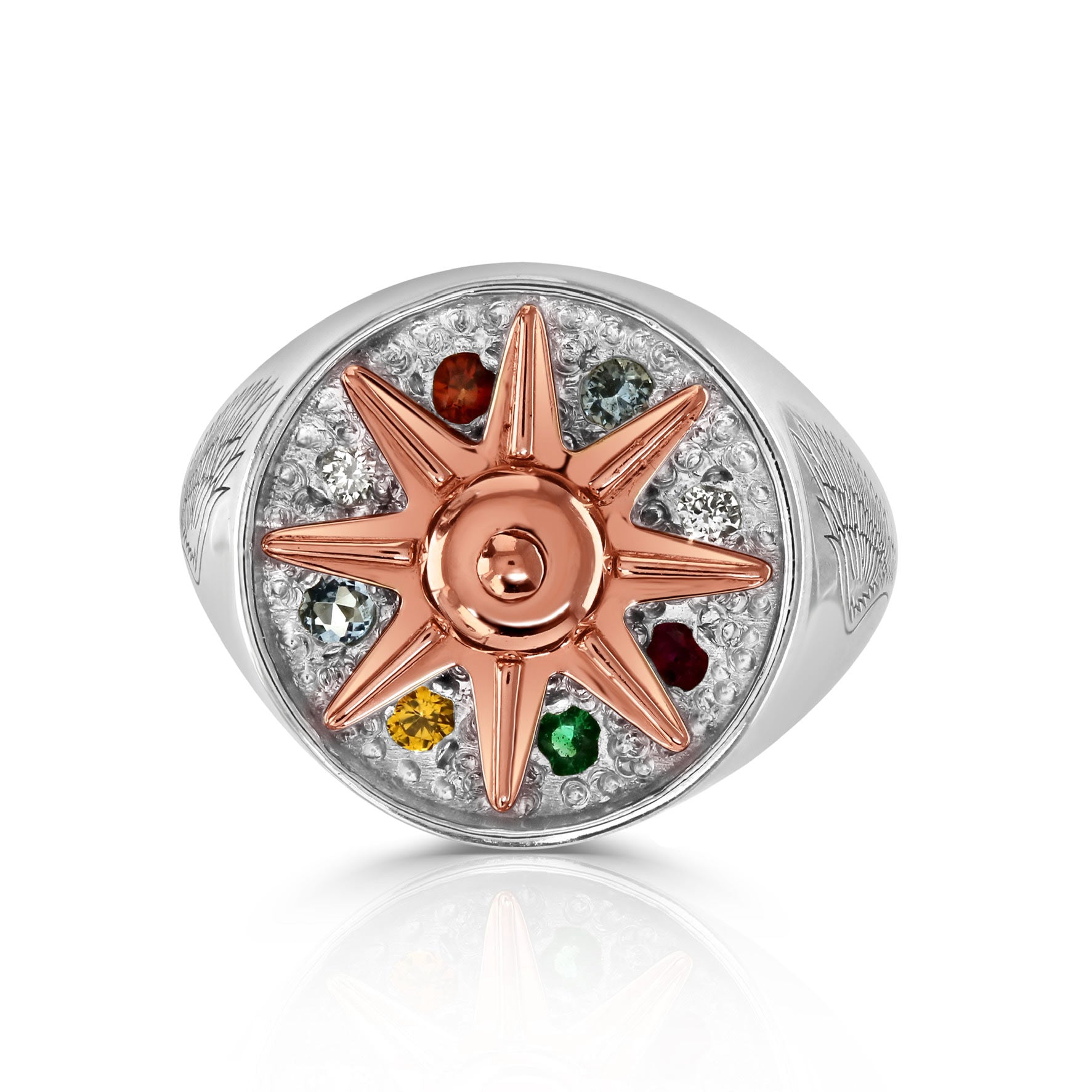 18ct gold Two-Tone Celestial Star ring