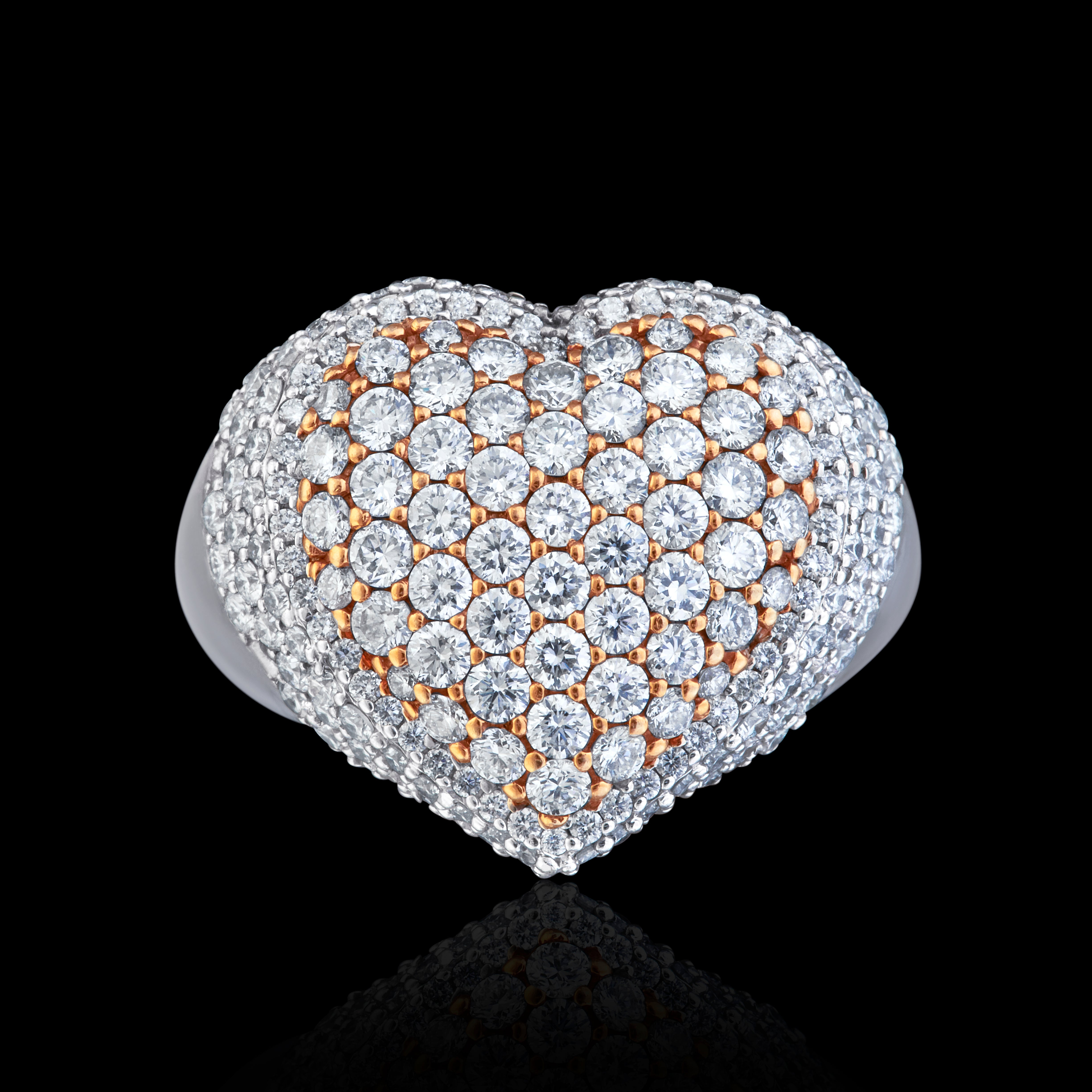 Full Heart 18ct Gold Diamond Ring