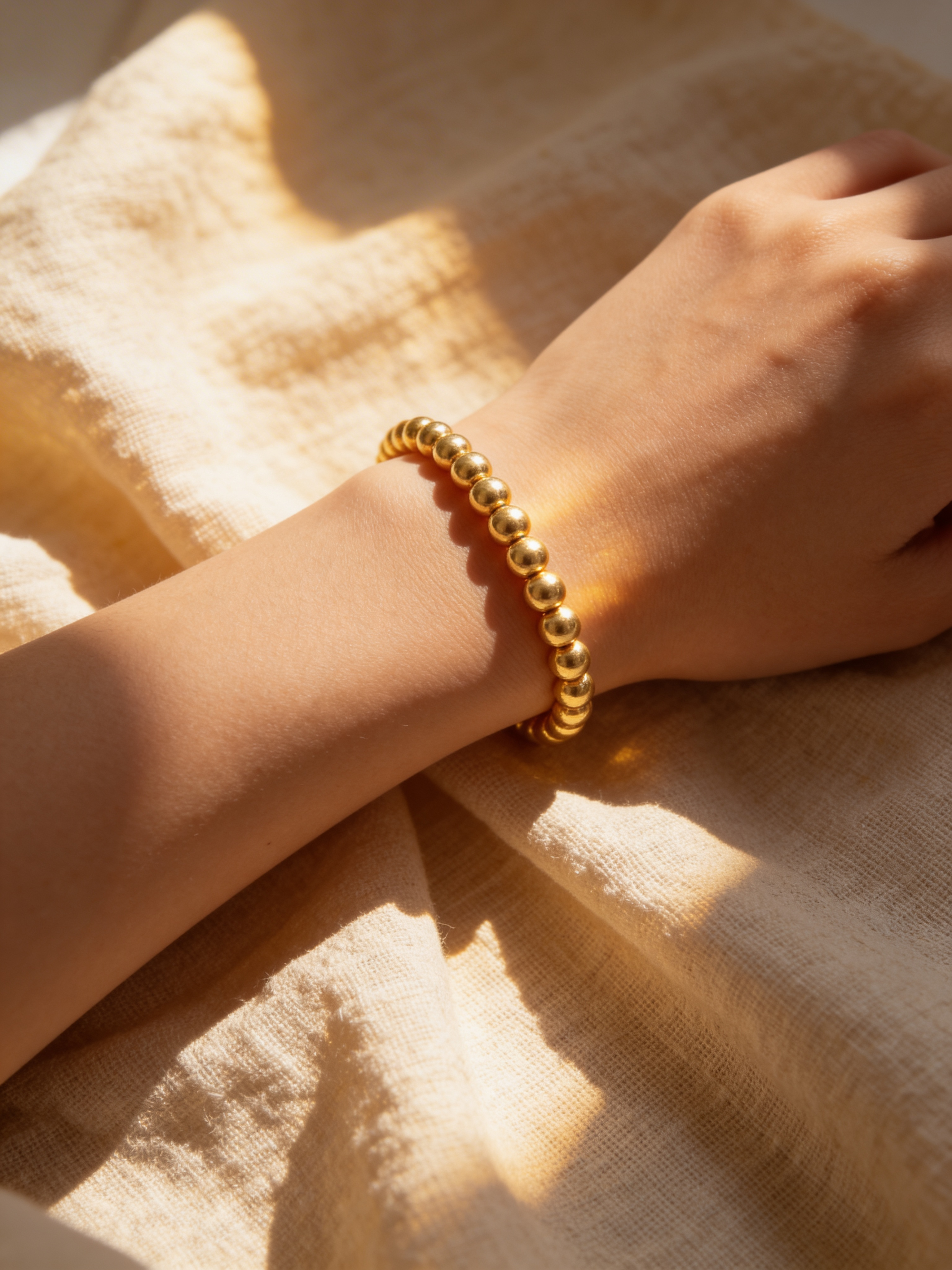 Round Bead 18ct Yellow Gold Bracelet