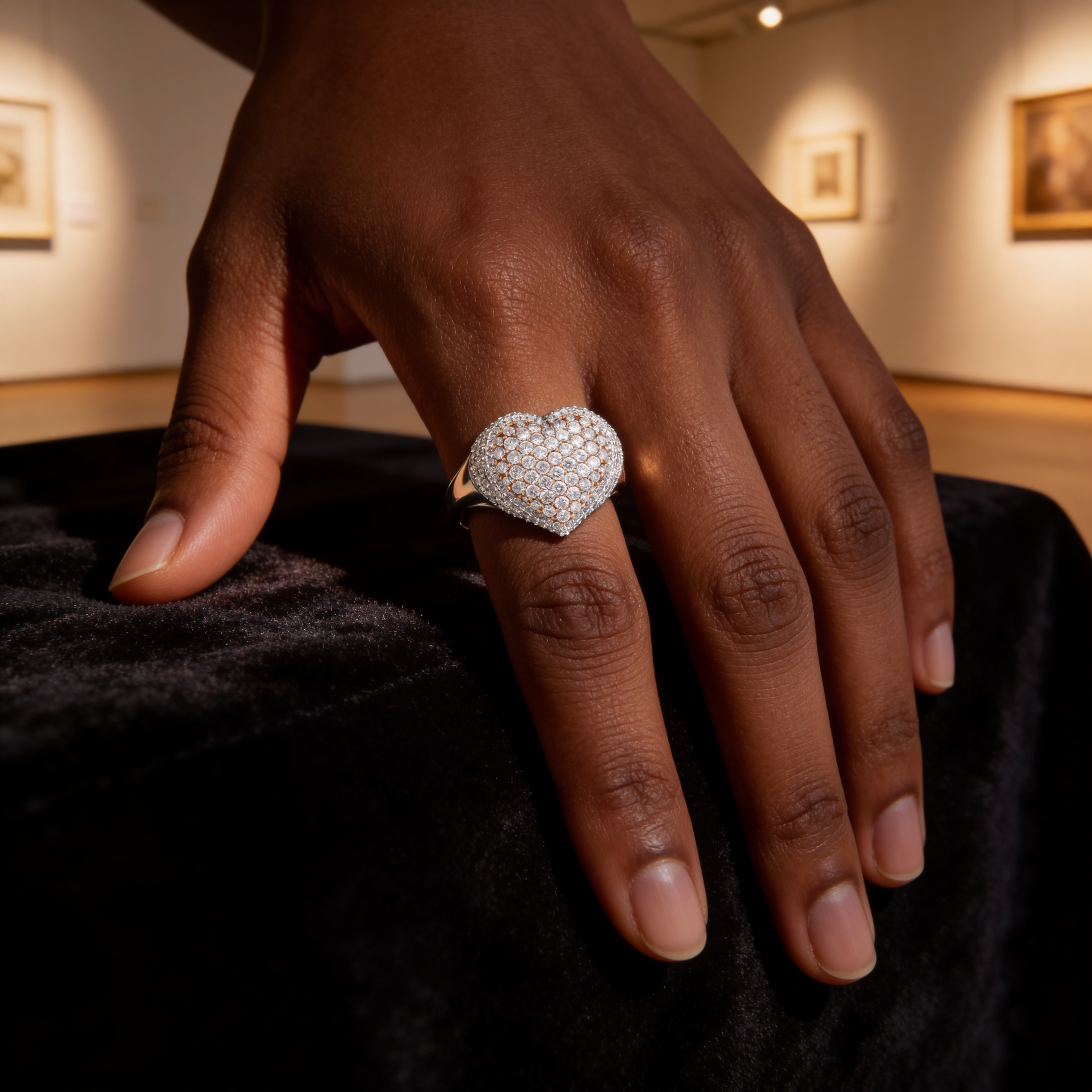 Full Heart 18ct Gold Diamond Ring