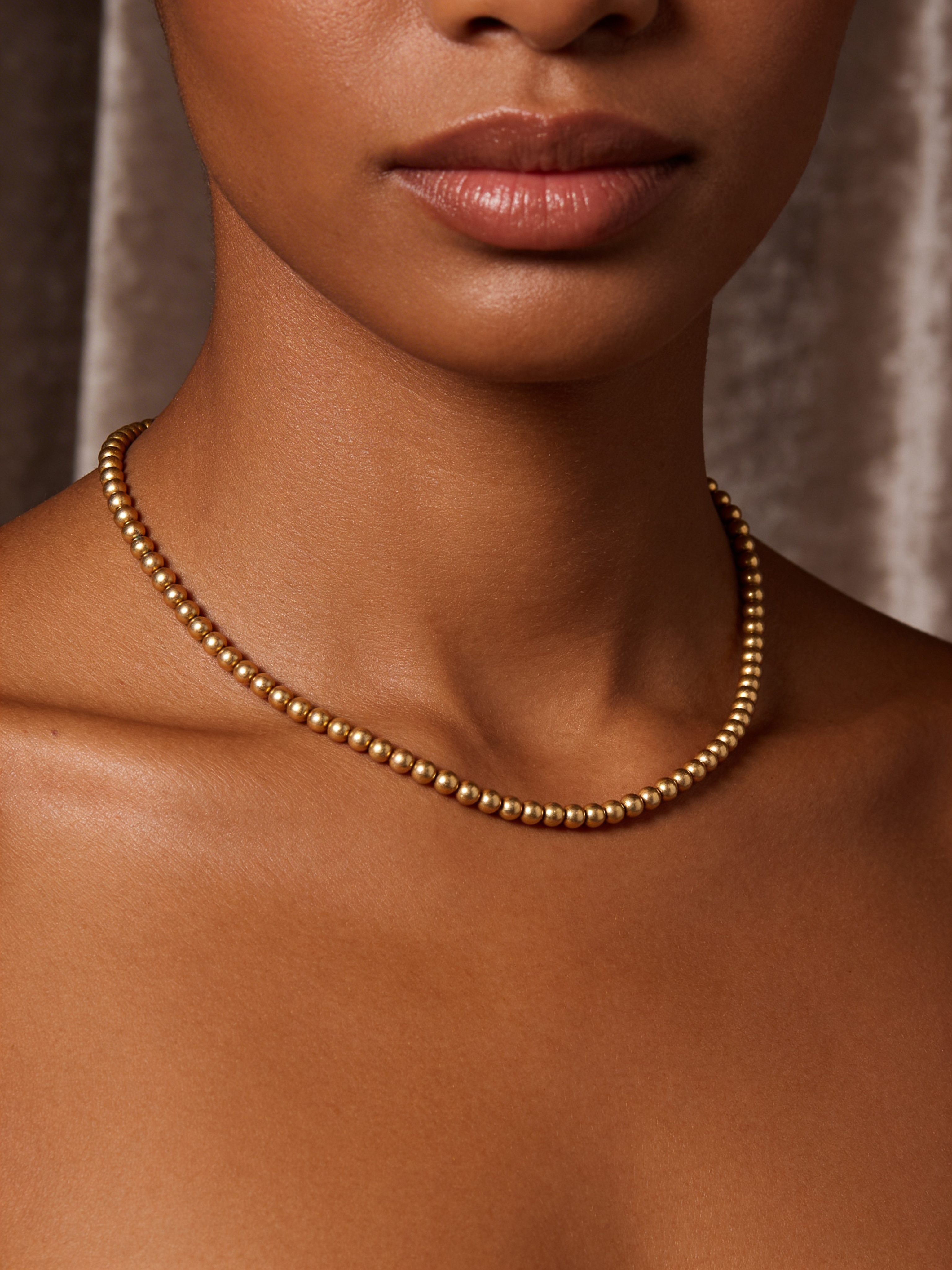 Round Bead 18ct Gold Necklace