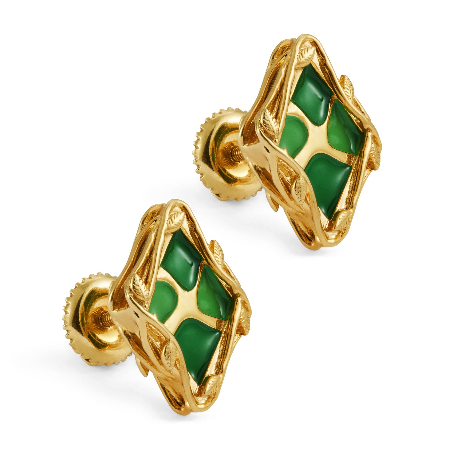 Jungle Splash Cloisonné’ Enamel Stud Earrings